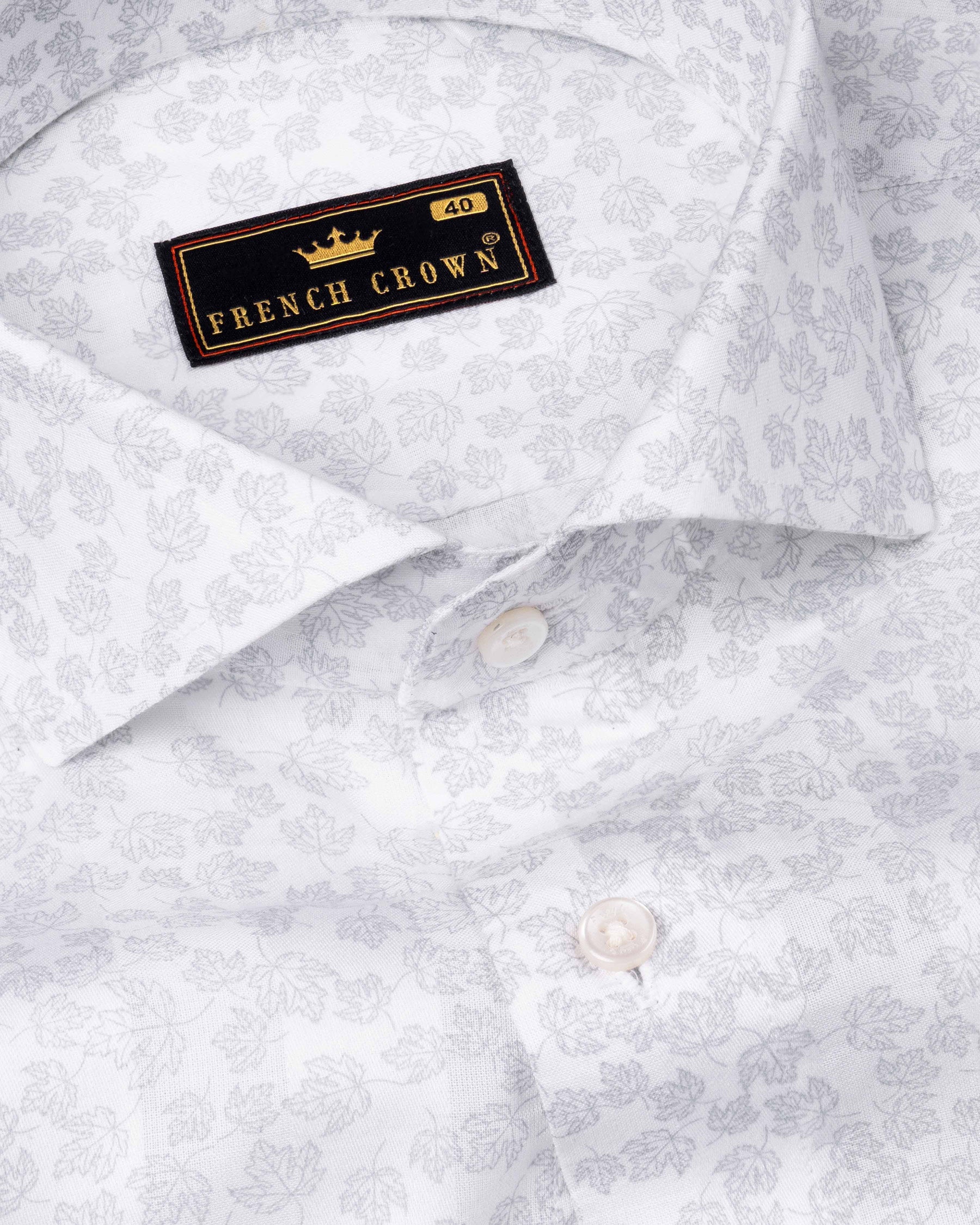 White Maple Leaves Printed Dobby Textured Premium Giza Cotton Shirt 5137-CA-38, 5137-CA-H-38, 5137-CA-39, 5137-CA-H-39, 5137-CA-40, 5137-CA-H-40, 5137-CA-42, 5137-CA-H-42, 5137-CA-44, 5137-CA-H-44, 5137-CA-46, 5137-CA-H-46, 5137-CA-48, 5137-CA-H-48, 5137-CA-50, 5137-CA-H-50, 5137-CA-52, 5137-CA-H-52