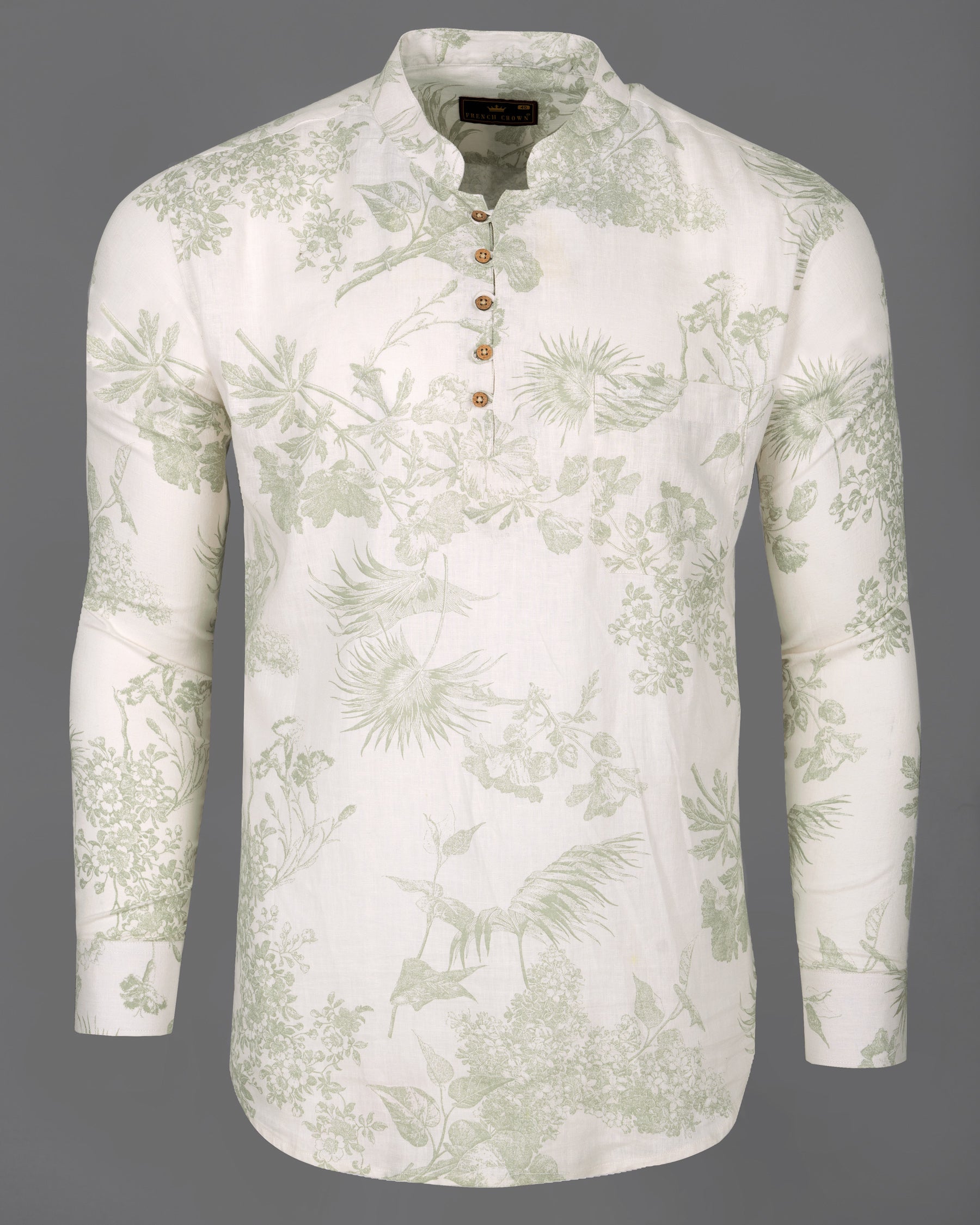 off white with Green Leaves Printed Luxurious Linen Kurta Shirt 5153-KS-38, 5153-KS-H-38, 5153-KS-39, 5153-KS-H-39, 5153-KS-40, 5153-KS-H-40, 5153-KS-42, 5153-KS-H-42, 5153-KS-44, 5153-KS-H-44, 5153-KS-46, 5153-KS-H-46, 5153-KS-48, 5153-KS-H-48, 5153-KS-50, 5153-KS-H-50, 5153-KS-52, 5153-KS-H-52