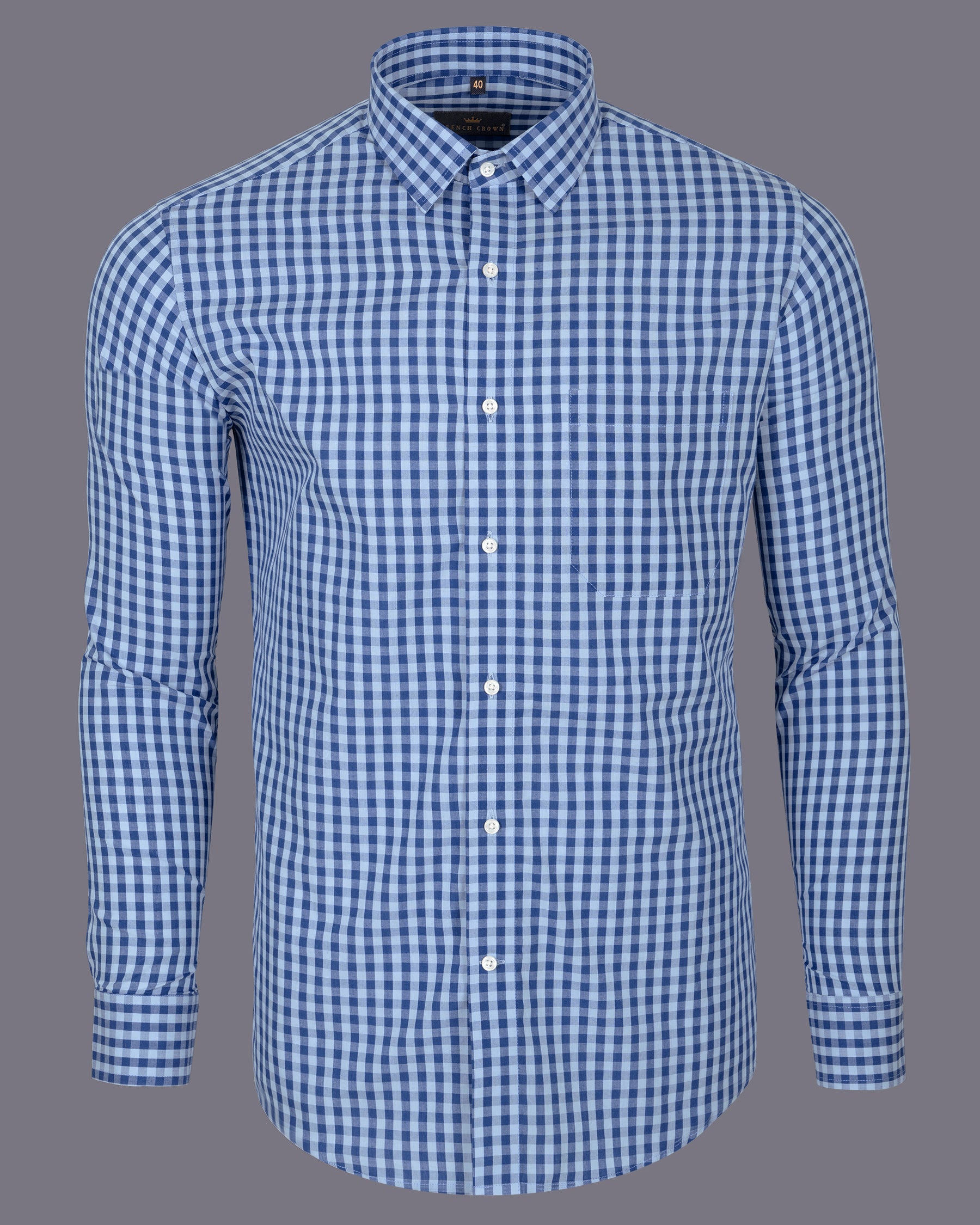 Mariner Blue and Spindle Sky Blue Plaid Premium Cotton Shirt 5175-38, 5175-H-38, 5175-39, 5175-H-39, 5175-40, 5175-H-40, 5175-42, 5175-H-42, 5175-44, 5175-H-44, 5175-46, 5175-H-46, 5175-48, 5175-H-48, 5175-50, 5175-H-50, 5175-52, 5175-H-52