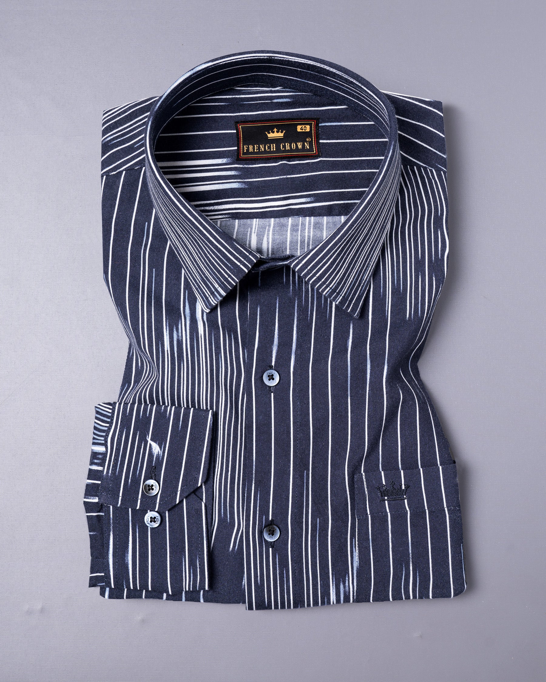 Navy with White Rainy Striped Premium Tencel Shirt 5181-BLE-38, 5181-BLE-H-38, 5181-BLE-39, 5181-BLE-H-39, 5181-BLE-40, 5181-BLE-H-40, 5181-BLE-42, 5181-BLE-H-42, 5181-BLE-44, 5181-BLE-H-44, 5181-BLE-46, 5181-BLE-H-46, 5181-BLE-48, 5181-BLE-H-48, 5181-BLE-50, 5181-BLE-H-50, 5181-BLE-52, 5181-BLE-H-52