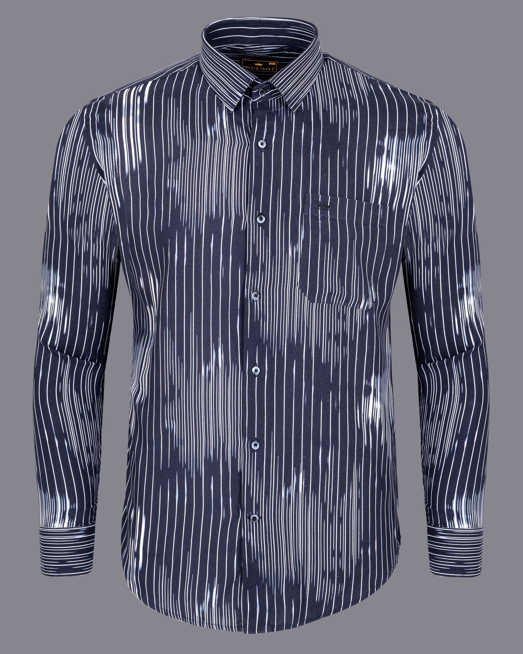 Navy with White Rainy Striped Premium Tencel Shirt 5181-BLE-38, 5181-BLE-H-38, 5181-BLE-39, 5181-BLE-H-39, 5181-BLE-40, 5181-BLE-H-40, 5181-BLE-42, 5181-BLE-H-42, 5181-BLE-44, 5181-BLE-H-44, 5181-BLE-46, 5181-BLE-H-46, 5181-BLE-48, 5181-BLE-H-48, 5181-BLE-50, 5181-BLE-H-50, 5181-BLE-52, 5181-BLE-H-52