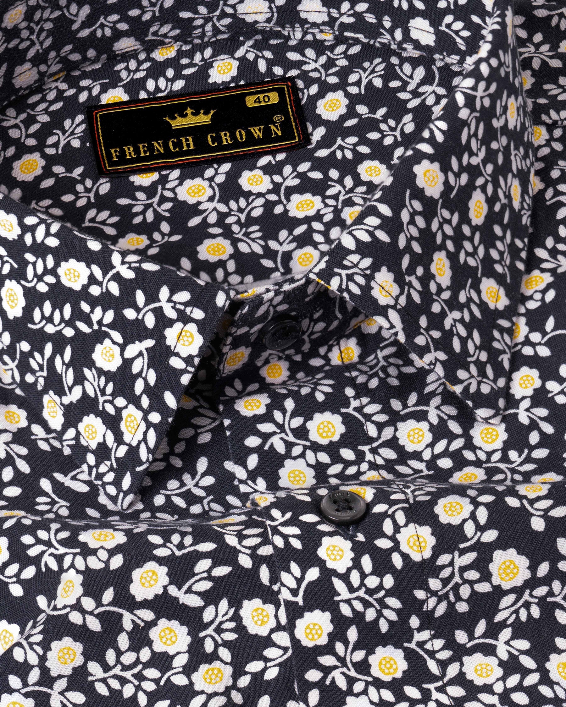 Shark Grey flowers printed Premium Tencel Shirt 5187-BLK-38, 5187-BLK-H-38, 5187-BLK-39, 5187-BLK-H-39, 5187-BLK-40, 5187-BLK-H-40, 5187-BLK-42, 5187-BLK-H-42, 5187-BLK-44, 5187-BLK-H-44, 5187-BLK-46, 5187-BLK-H-46, 5187-BLK-48, 5187-BLK-H-48, 5187-BLK-50, 5187-BLK-H-50, 5187-BLK-52, 5187-BLK-H-52