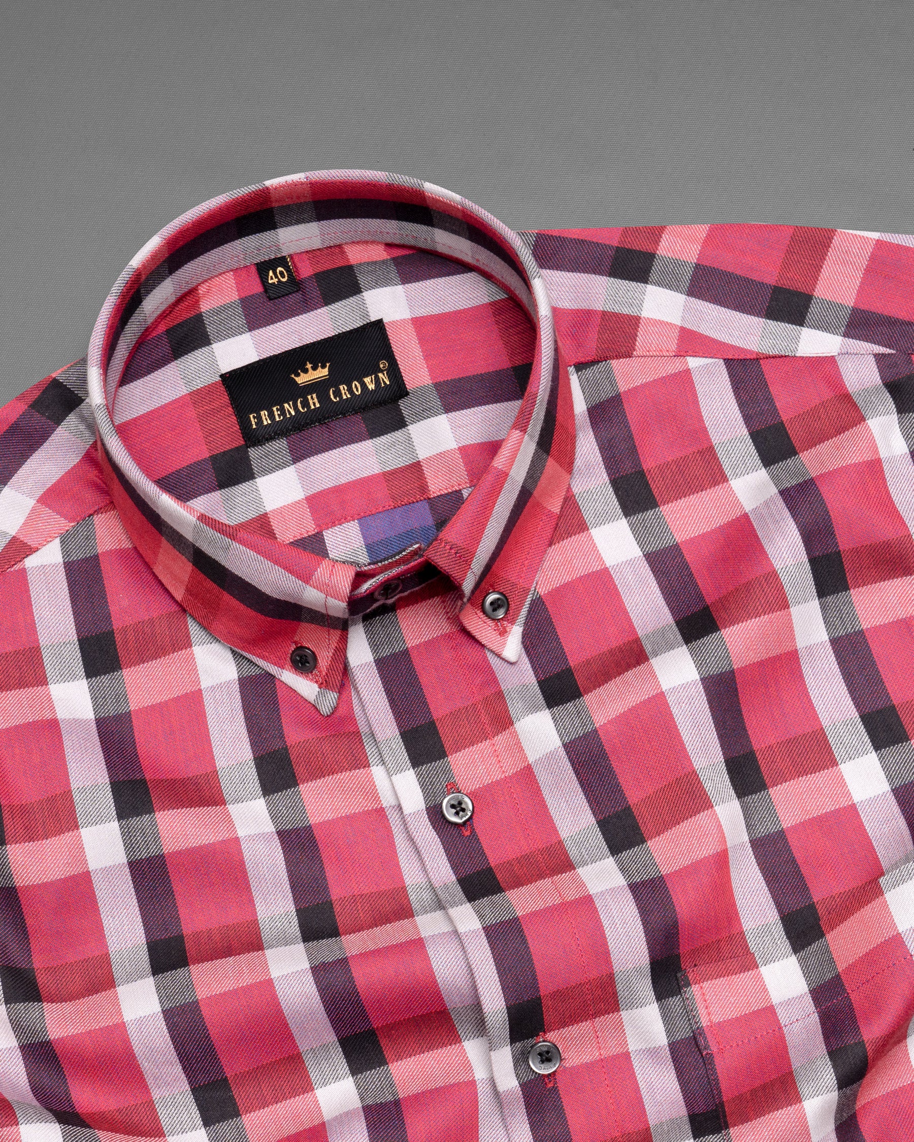 Pink with black Twill Subtle Plaid Premium Cotton Shirt 5188-BD-BLK-38, 5188-BD-BLK-H-38, 5188-BD-BLK-39, 5188-BD-BLK-H-39, 5188-BD-BLK-40, 5188-BD-BLK-H-40, 5188-BD-BLK-42, 5188-BD-BLK-H-42, 5188-BD-BLK-44, 5188-BD-BLK-H-44, 5188-BD-BLK-46, 5188-BD-BLK-H-46, 5188-BD-BLK-48, 5188-BD-BLK-H-48, 5188-BD-BLK-50, 5188-BD-BLK-H-50, 5188-BD-BLK-52, 5188-BD-BLK-H-52