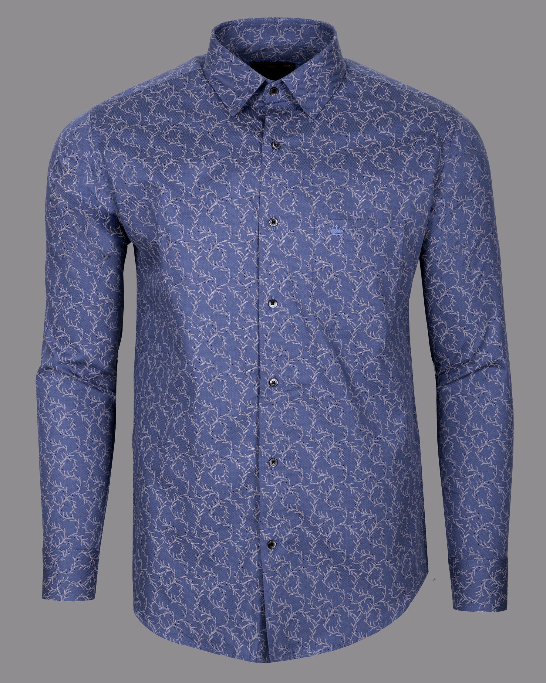 Waikava Blue leaves Printed Dobby Textured Premium Giza Cotton Shirt 5195-BLK-38, 5195-BLK-H-38, 5195-BLK-39, 5195-BLK-H-39, 5195-BLK-40, 5195-BLK-H-40, 5195-BLK-42, 5195-BLK-H-42, 5195-BLK-44, 5195-BLK-H-44, 5195-BLK-46, 5195-BLK-H-46, 5195-BLK-48, 5195-BLK-H-48, 5195-BLK-50, 5195-BLK-H-50, 5195-BLK-52, 5195-BLK-H-52