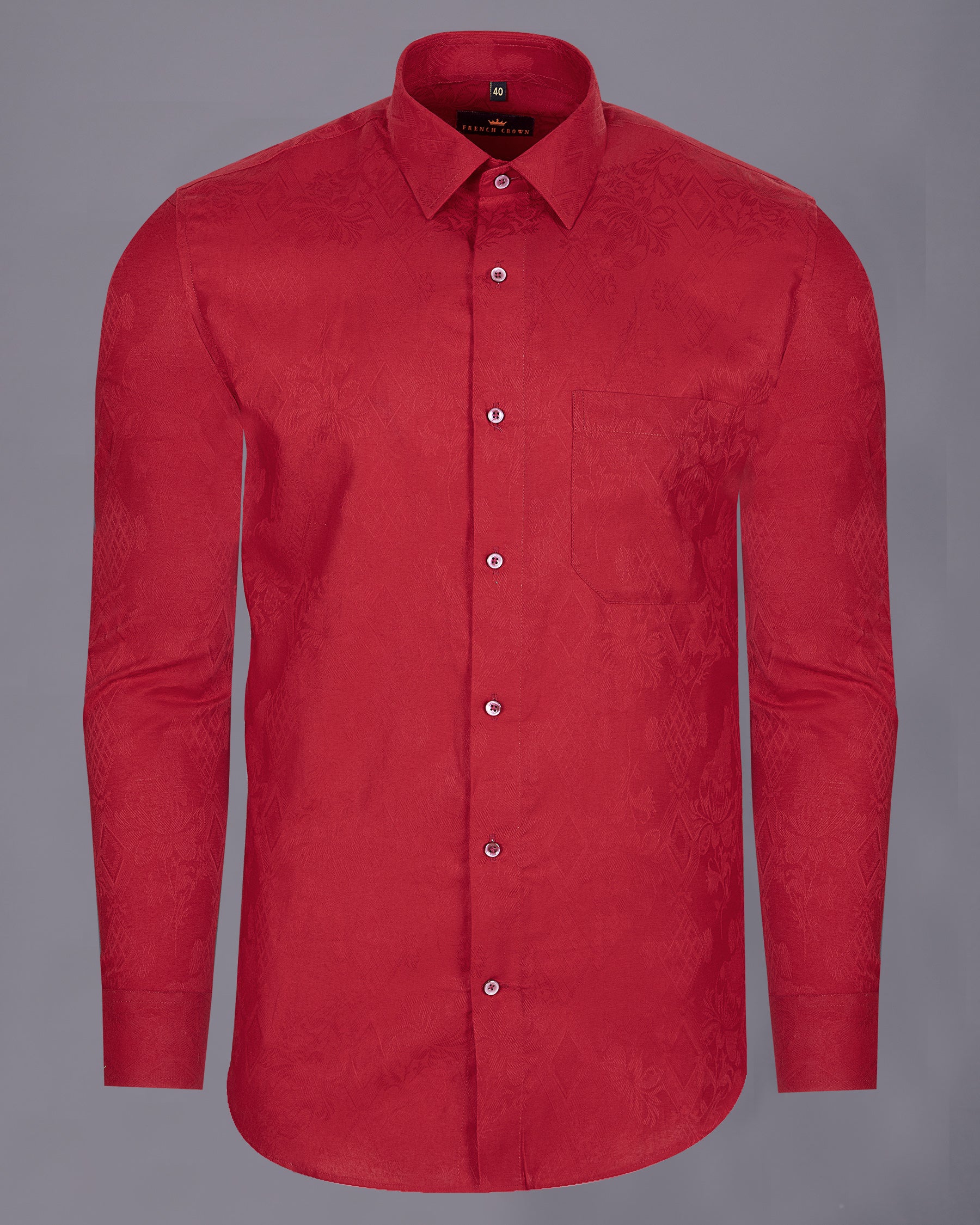 Shiraz Red Jacquard decorated flowers Textured Premium Giza Cotton Shirt 5210-MN-38, 5210-MN-H-38, 5210-MN-39, 5210-MN-H-39, 5210-MN-40, 5210-MN-H-40, 5210-MN-42, 5210-MN-H-42, 5210-MN-44, 5210-MN-H-44, 5210-MN-46, 5210-MN-H-46, 5210-MN-48, 5210-MN-H-48, 5210-MN-50, 5210-MN-H-50, 5210-MN-52, 5210-MN-H-52