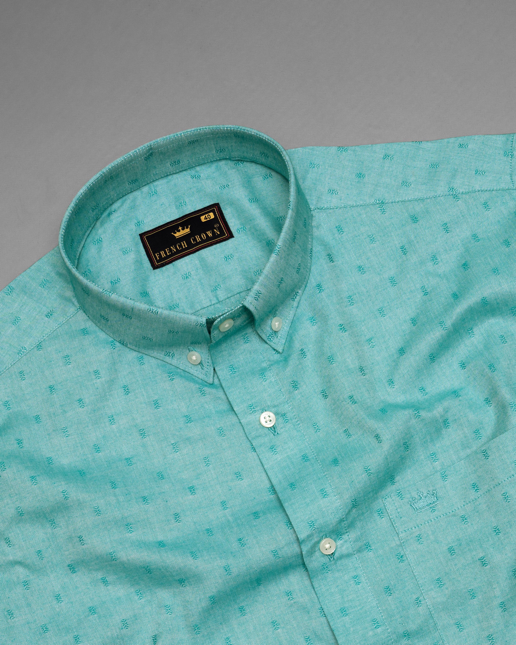 Keppel Green Dobby Textured Premium Giza Cotton Shirt 5233-BD-38, 5233-BD-H-38, 5233-BD-39, 5233-BD-H-39, 5233-BD-40, 5233-BD-H-40, 5233-BD-42, 5233-BD-H-42, 5233-BD-44, 5233-BD-H-44, 5233-BD-46, 5233-BD-H-46, 5233-BD-48, 5233-BD-H-48, 5233-BD-50, 5233-BD-H-50, 5233-BD-52, 5233-BD-H-52