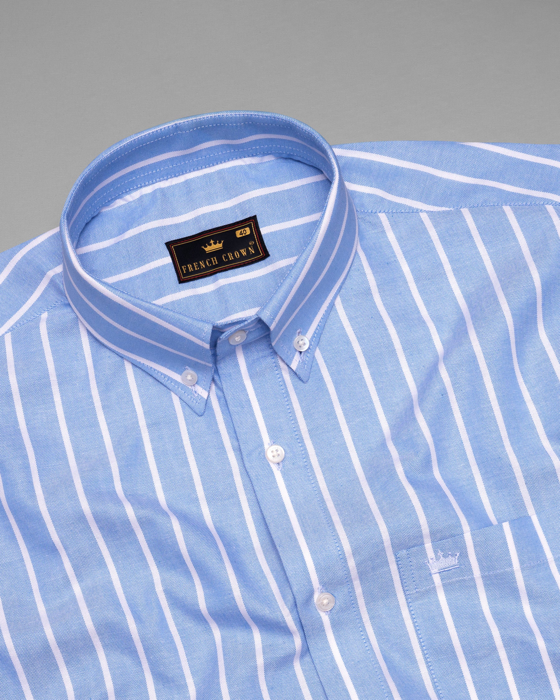 Polo Blue with White Stripes Royal Oxford Shirt 5236-BD-38, 5236-BD-H-38, 5236-BD-39, 5236-BD-H-39, 5236-BD-40, 5236-BD-H-40, 5236-BD-42, 5236-BD-H-42, 5236-BD-44, 5236-BD-H-44, 5236-BD-46, 5236-BD-H-46, 5236-BD-48, 5236-BD-H-48, 5236-BD-50, 5236-BD-H-50, 5236-BD-52, 5236-BD-H-52