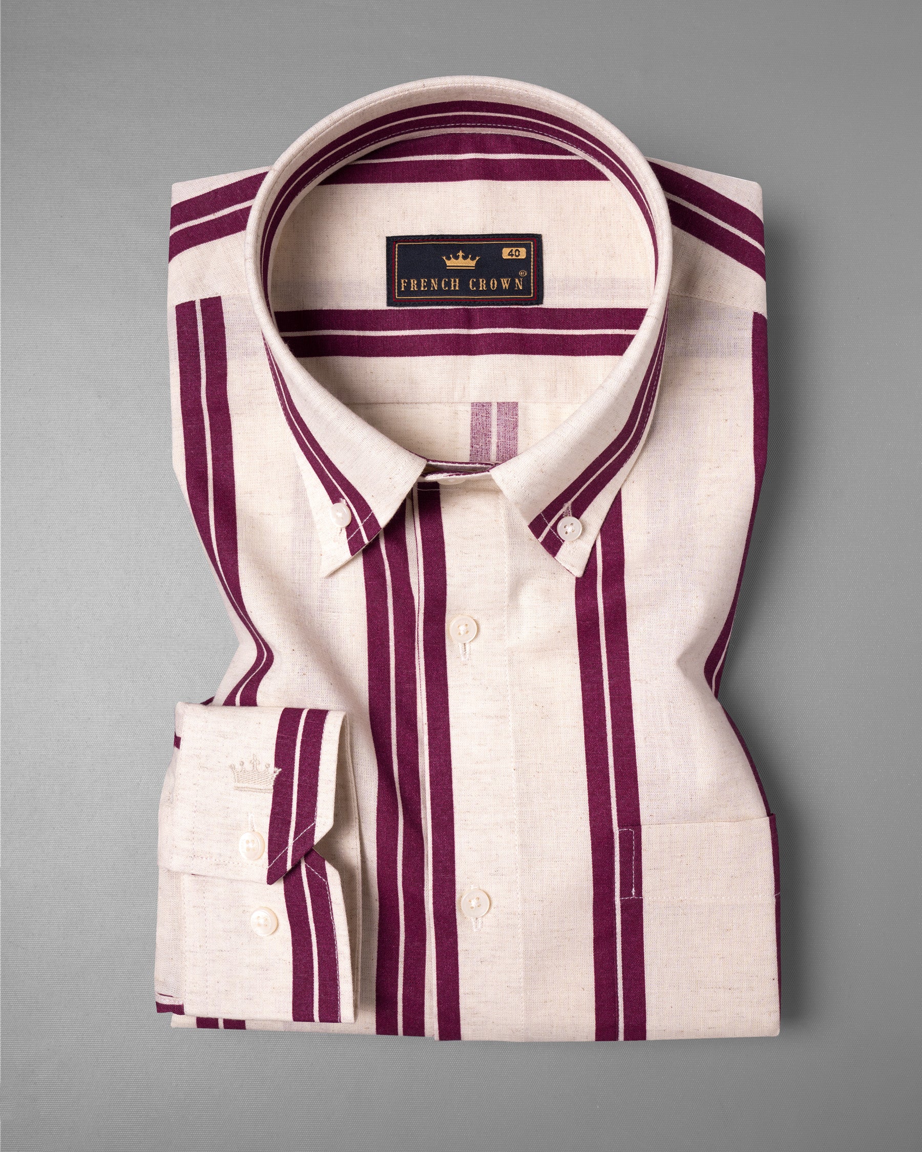 Pearl Bush with Tawny Port Striped Luxurious Linen Shirt 5264-BD-38, 5264-BD-H-38, 5264-BD-39, 5264-BD-H-39, 5264-BD-40, 5264-BD-H-40, 5264-BD-42, 5264-BD-H-42, 5264-BD-44, 5264-BD-H-44, 5264-BD-46, 5264-BD-H-46, 5264-BD-48, 5264-BD-H-48, 5264-BD-50, 5264-BD-H-50, 5264-BD-52, 5264-BD-H-52