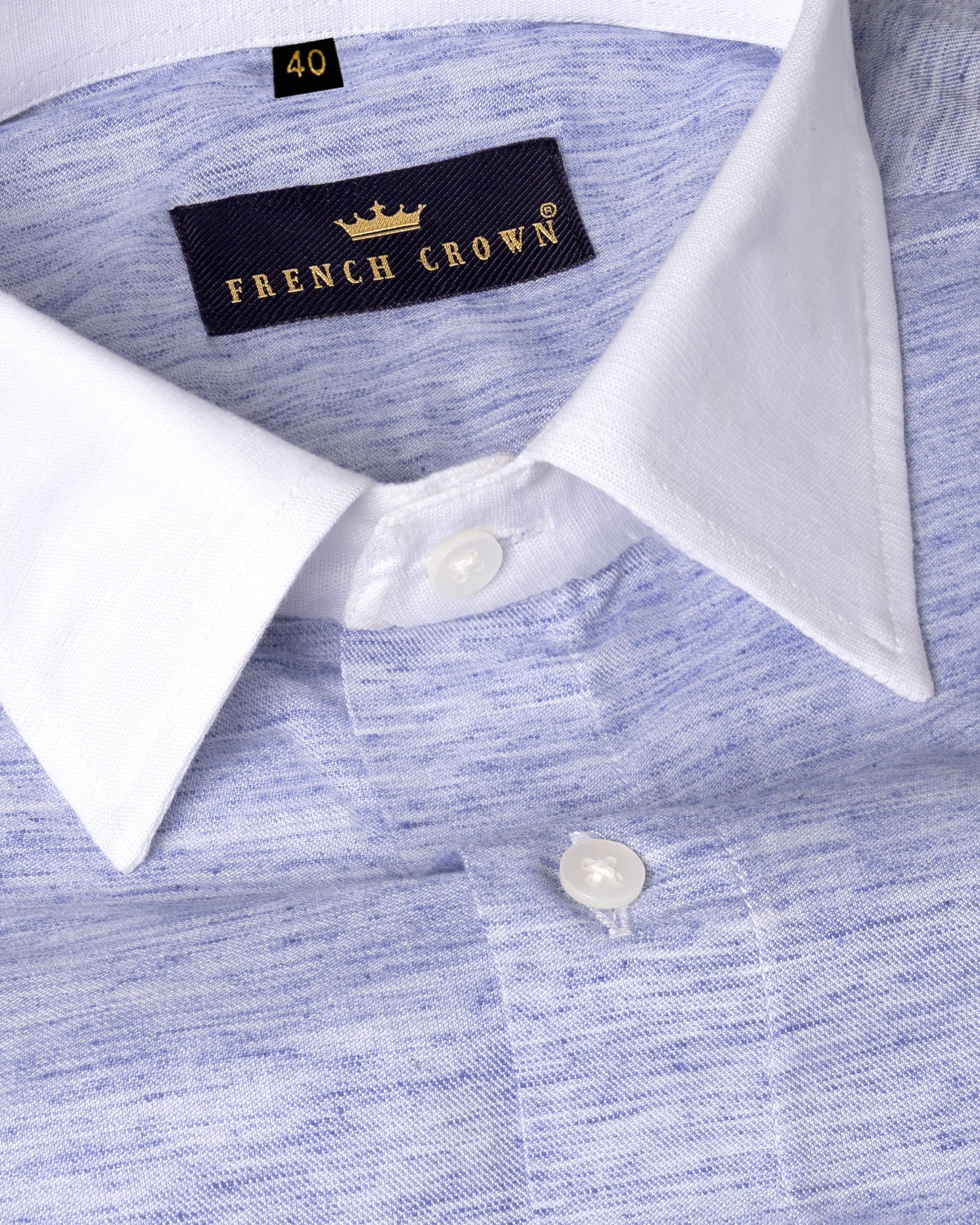 Melrose Blue with White Collar Twill Premium Cotton Shirt 5272-WCC-38, 5272-WCC-H-38, 5272-WCC-39, 5272-WCC-H-39, 5272-WCC-40, 5272-WCC-H-40, 5272-WCC-42, 5272-WCC-H-42, 5272-WCC-44, 5272-WCC-H-44, 5272-WCC-46, 5272-WCC-H-46, 5272-WCC-48, 5272-WCC-H-48, 5272-WCC-50, 5272-WCC-H-50, 5272-WCC-52, 5272-WCC-H-52