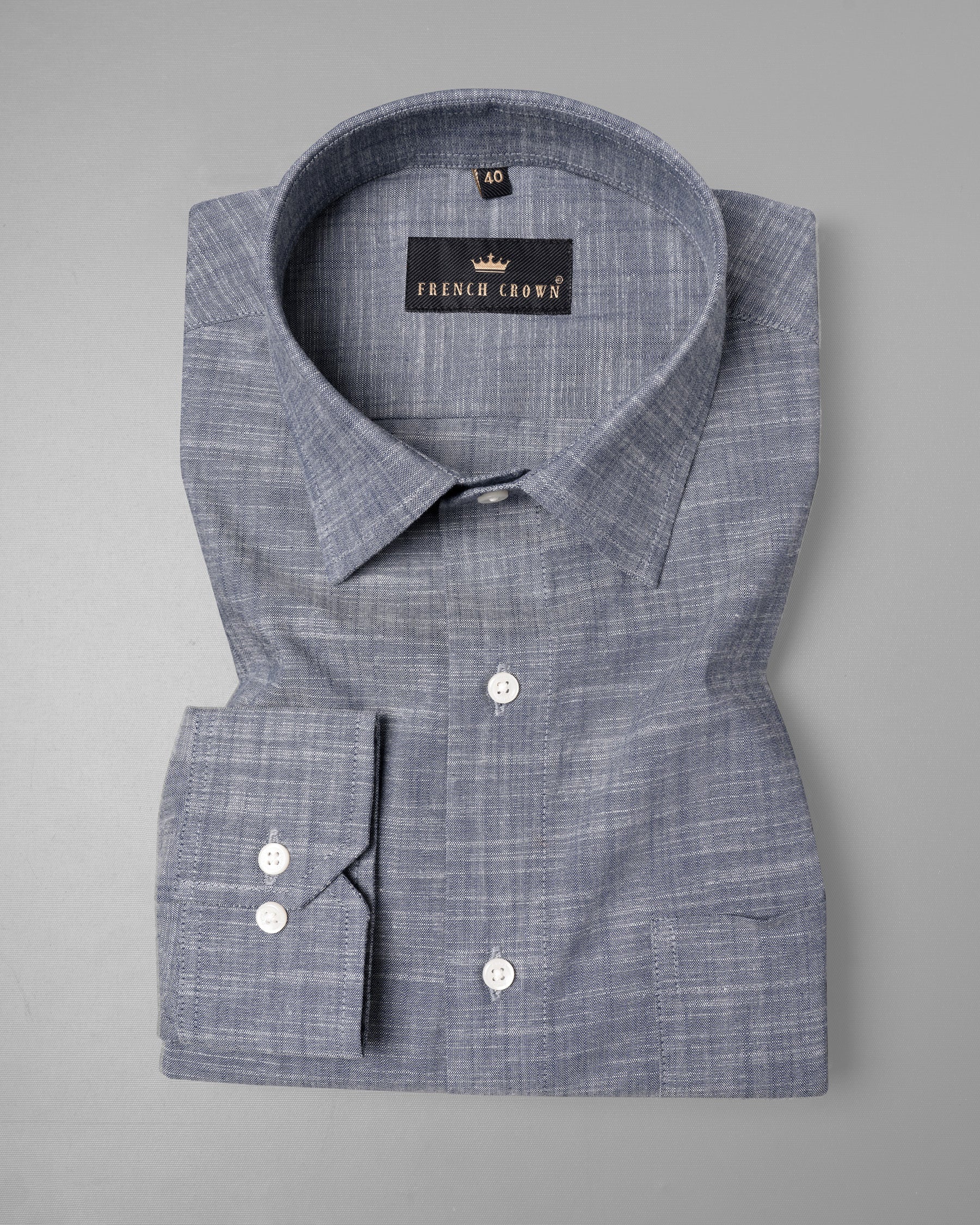 Regent Grey Chambray Premium Cotton Shirt 5291-38, 5291-H-38, 5291-39, 5291-H-39, 5291-40, 5291-H-40, 5291-42, 5291-H-42, 5291-44, 5291-H-44, 5291-46, 5291-H-46, 5291-48, 5291-H-48, 5291-50, 5291-H-50, 5291-52, 5291-H-52