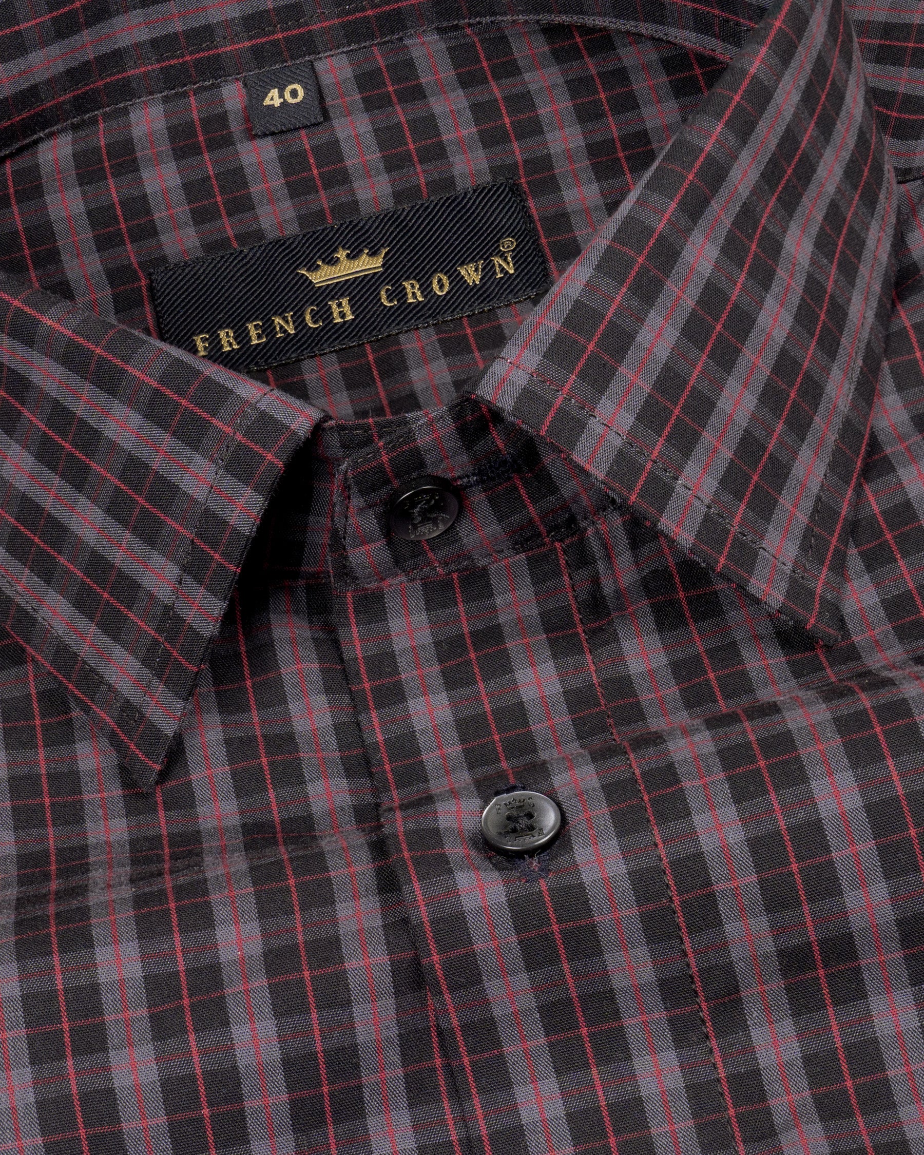 Piano Black with Copper Rust and Scorpion Grey Plaid Premium Cotton Shirt 5292-BLK-38, 5292-BLK-H-38, 5292-BLK-39, 5292-BLK-H-39, 5292-BLK-40, 5292-BLK-H-40, 5292-BLK-42, 5292-BLK-H-42, 5292-BLK-44, 5292-BLK-H-44, 5292-BLK-46, 5292-BLK-H-46, 5292-BLK-48, 5292-BLK-H-48, 5292-BLK-50, 5292-BLK-H-50, 5292-BLK-52, 5292-BLK-H-52