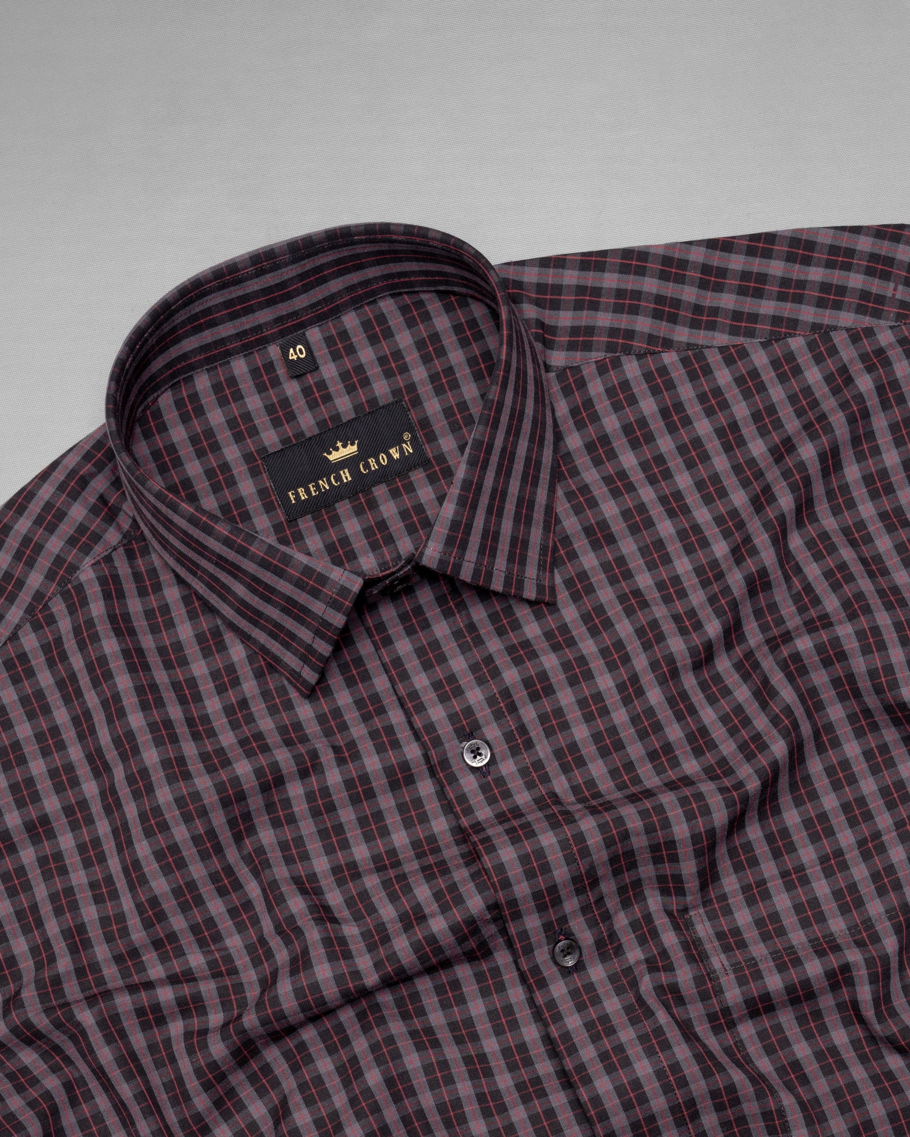 Piano Black with Copper Rust and Scorpion Grey Plaid Premium Cotton Shirt 5292-BLK-38, 5292-BLK-H-38, 5292-BLK-39, 5292-BLK-H-39, 5292-BLK-40, 5292-BLK-H-40, 5292-BLK-42, 5292-BLK-H-42, 5292-BLK-44, 5292-BLK-H-44, 5292-BLK-46, 5292-BLK-H-46, 5292-BLK-48, 5292-BLK-H-48, 5292-BLK-50, 5292-BLK-H-50, 5292-BLK-52, 5292-BLK-H-52