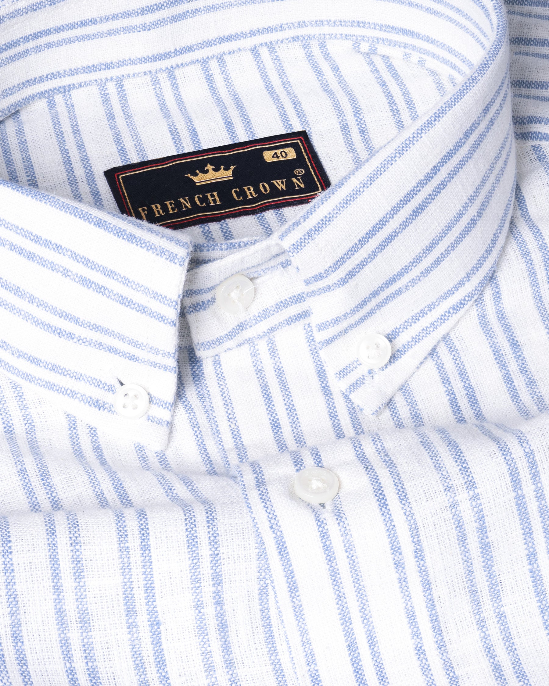 Bright White with Casper Blue Striped Luxurious Linen Shirt 5293-BD-38, 5293-BD-H-38, 5293-BD-39, 5293-BD-H-39, 5293-BD-40, 5293-BD-H-40, 5293-BD-42, 5293-BD-H-42, 5293-BD-44, 5293-BD-H-44, 5293-BD-46, 5293-BD-H-46, 5293-BD-48, 5293-BD-H-48, 5293-BD-50, 5293-BD-H-50, 5293-BD-52, 5293-BD-H-52