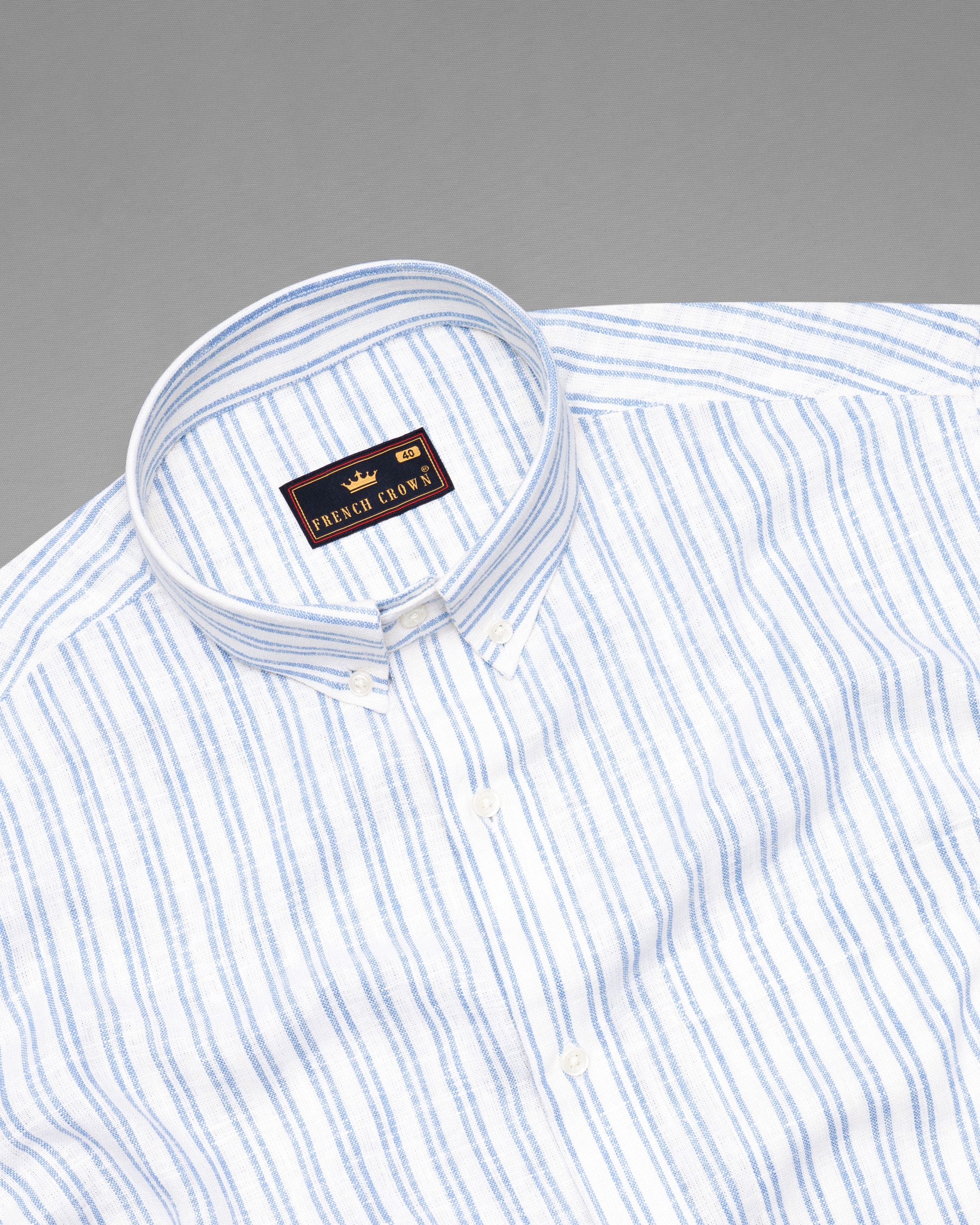 Bright White with Casper Blue Striped Luxurious Linen Shirt 5293-BD-38, 5293-BD-H-38, 5293-BD-39, 5293-BD-H-39, 5293-BD-40, 5293-BD-H-40, 5293-BD-42, 5293-BD-H-42, 5293-BD-44, 5293-BD-H-44, 5293-BD-46, 5293-BD-H-46, 5293-BD-48, 5293-BD-H-48, 5293-BD-50, 5293-BD-H-50, 5293-BD-52, 5293-BD-H-52