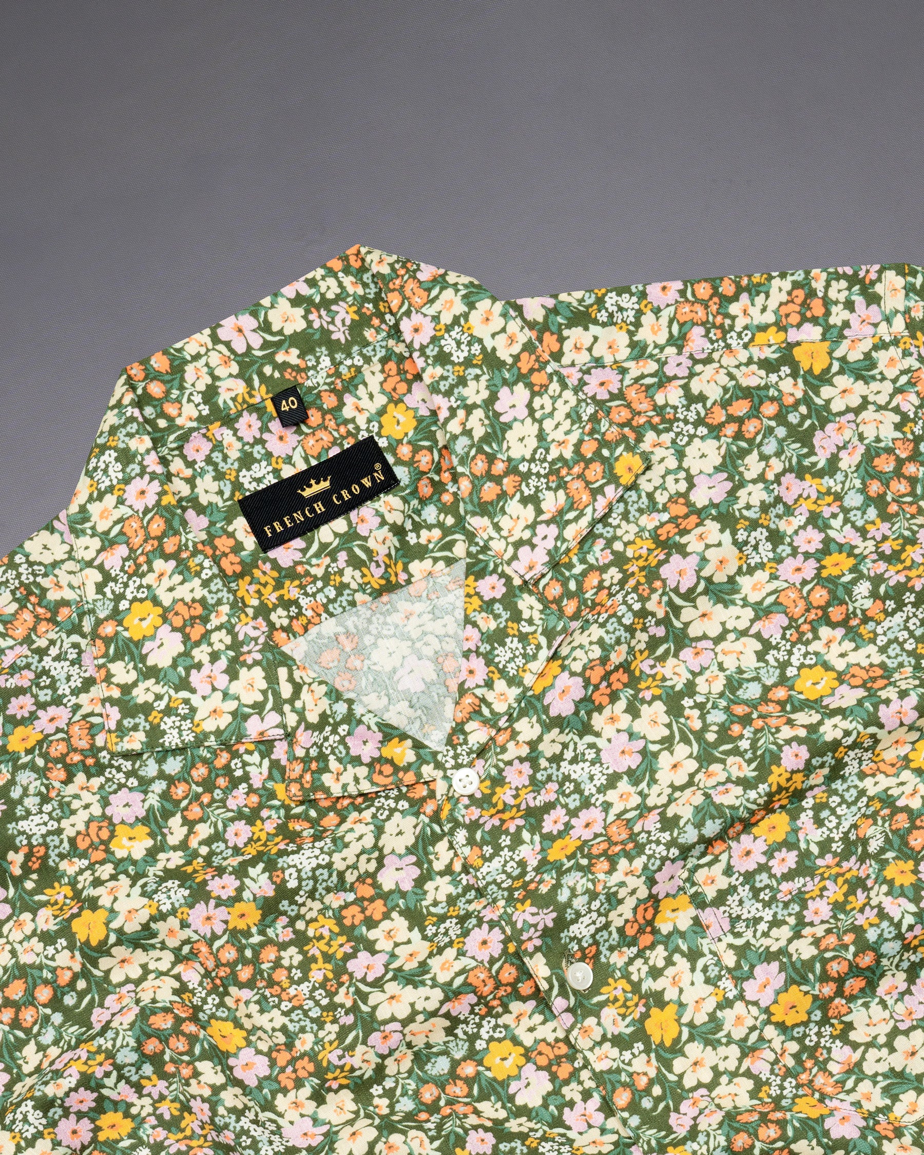 Flax Smoke Green with Multicolor Floral Printed Luxurious Linen Shirt 5298-CC-38, 5298-CC-H-38, 5298-CC-39, 5298-CC-H-39, 5298-CC-40, 5298-CC-H-40, 5298-CC-42, 5298-CC-H-42, 5298-CC-44, 5298-CC-H-44, 5298-CC-46, 5298-CC-H-46, 5298-CC-48, 5298-CC-H-48, 5298-CC-50, 5298-CC-H-50, 5298-CC-52, 5298-CC-H-52