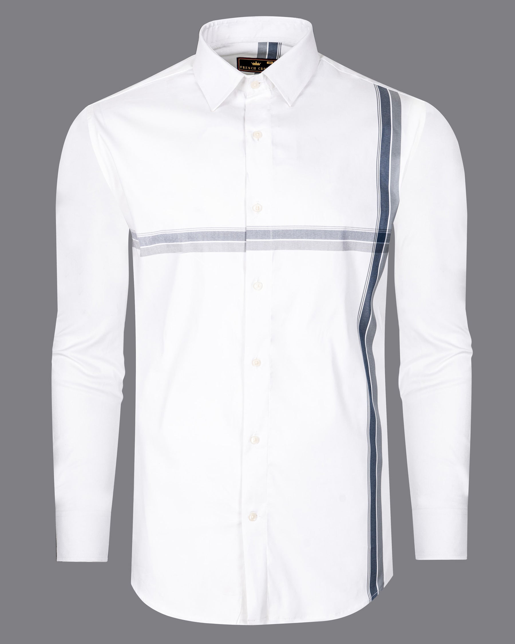 Bright White Striped Premium Cotton Shirt 5311-38, 5311-H-38, 5311-39, 5311-H-39, 5311-40, 5311-H-40, 5311-42, 5311-H-42, 5311-44, 5311-H-44, 5311-46, 5311-H-46, 5311-48, 5311-H-48, 5311-50, 5311-H-50, 5311-52, 5311-H-52