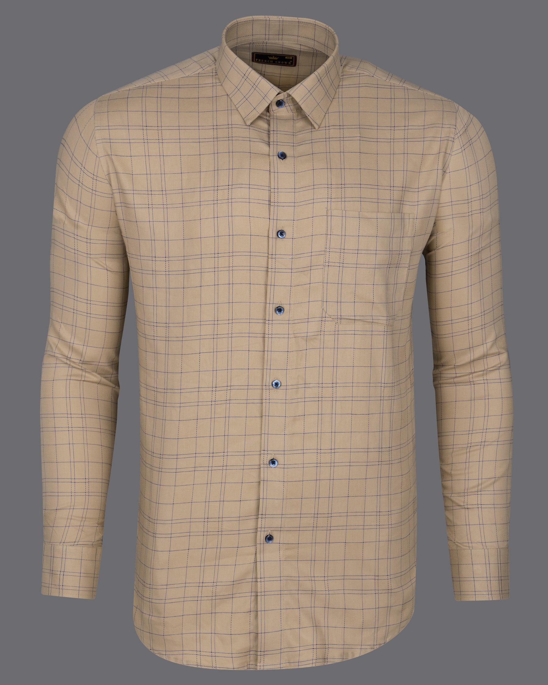 Indian Khaki windowpane Twill Premium Cotton Shirt 5324-BLE-38, 5324-BLE-H-38, 5324-BLE-39, 5324-BLE-H-39, 5324-BLE-40, 5324-BLE-H-40, 5324-BLE-42, 5324-BLE-H-42, 5324-BLE-44, 5324-BLE-H-44, 5324-BLE-46, 5324-BLE-H-46, 5324-BLE-48, 5324-BLE-H-48, 5324-BLE-50, 5324-BLE-H-50, 5324-BLE-52, 5324-BLE-H-52