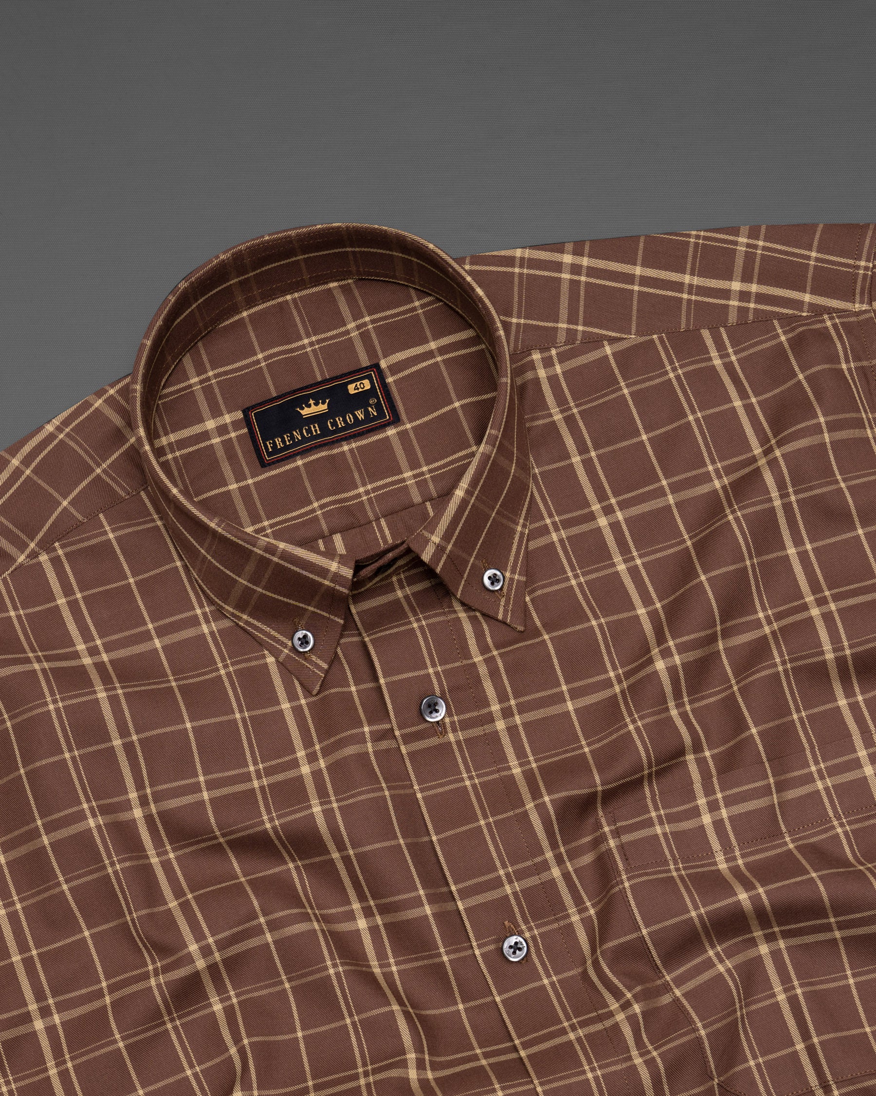 Quincy Brown Twill windowpane Premium Cotton Shirt 5337-BD-BLK-38, 5337-BD-BLK-H-38, 5337-BD-BLK-39, 5337-BD-BLK-H-39, 5337-BD-BLK-40, 5337-BD-BLK-H-40, 5337-BD-BLK-42, 5337-BD-BLK-H-42, 5337-BD-BLK-44, 5337-BD-BLK-H-44, 5337-BD-BLK-46, 5337-BD-BLK-H-46, 5337-BD-BLK-48, 5337-BD-BLK-H-48, 5337-BD-BLK-50, 5337-BD-BLK-H-50, 5337-BD-BLK-52, 5337-BD-BLK-H-52