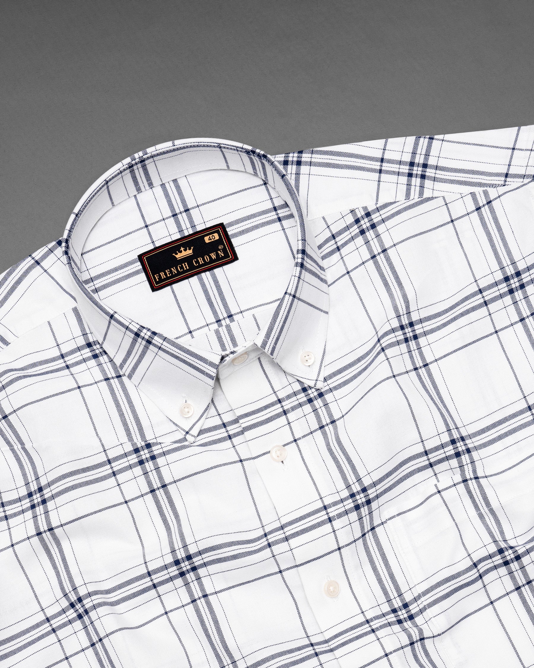 Bright White with Blue Plaid Royal Oxford Shirt 5387-BD-38, 5387-BD-H-38, 5387-BD-39, 5387-BD-H-39, 5387-BD-40, 5387-BD-H-40, 5387-BD-42, 5387-BD-H-42, 5387-BD-44, 5387-BD-H-44, 5387-BD-46, 5387-BD-H-46, 5387-BD-48, 5387-BD-H-48, 5387-BD-50, 5387-BD-H-50, 5387-BD-52, 5387-BD-H-52