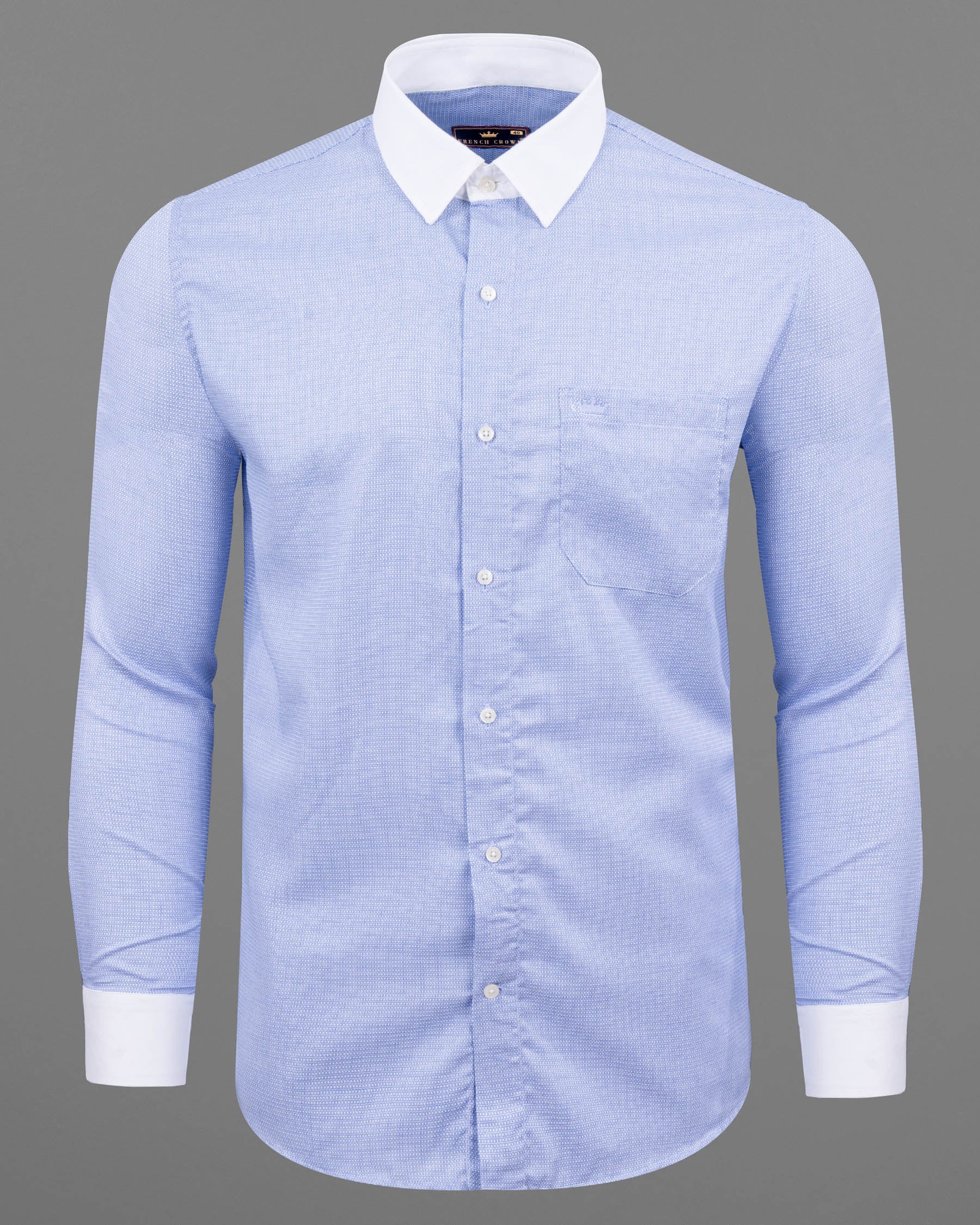 Blue with White Collar Textured Premium Cotton Shirt 5403-WCC-38, 5403-WCC-H-38, 5403-WCC-39, 5403-WCC-H-39, 5403-WCC-40, 5403-WCC-H-40, 5403-WCC-42, 5403-WCC-H-42, 5403-WCC-44, 5403-WCC-H-44, 5403-WCC-46, 5403-WCC-H-46, 5403-WCC-48, 5403-WCC-H-48, 5403-WCC-50, 5403-WCC-H-50, 5403-WCC-52, 5403-WCC-H-52