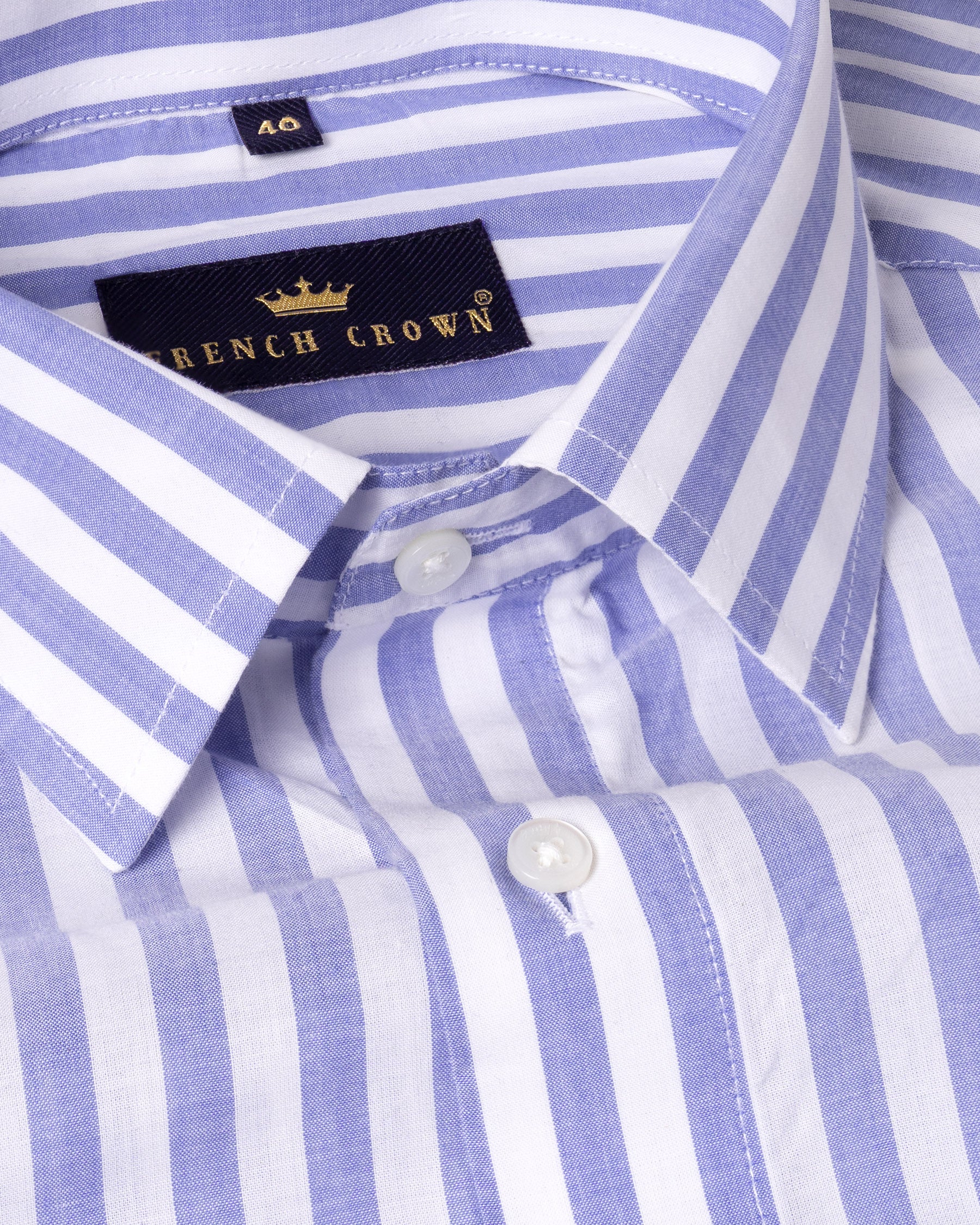 Bright White with Kimberly Blue Striped Premium Cotton Shirt 5404-38, 5404-H-38, 5404-39, 5404-H-39, 5404-40, 5404-H-40, 5404-42, 5404-H-42, 5404-44, 5404-H-44, 5404-46, 5404-H-46, 5404-48, 5404-H-48, 5404-50, 5404-H-50, 5404-52, 5404-H-52