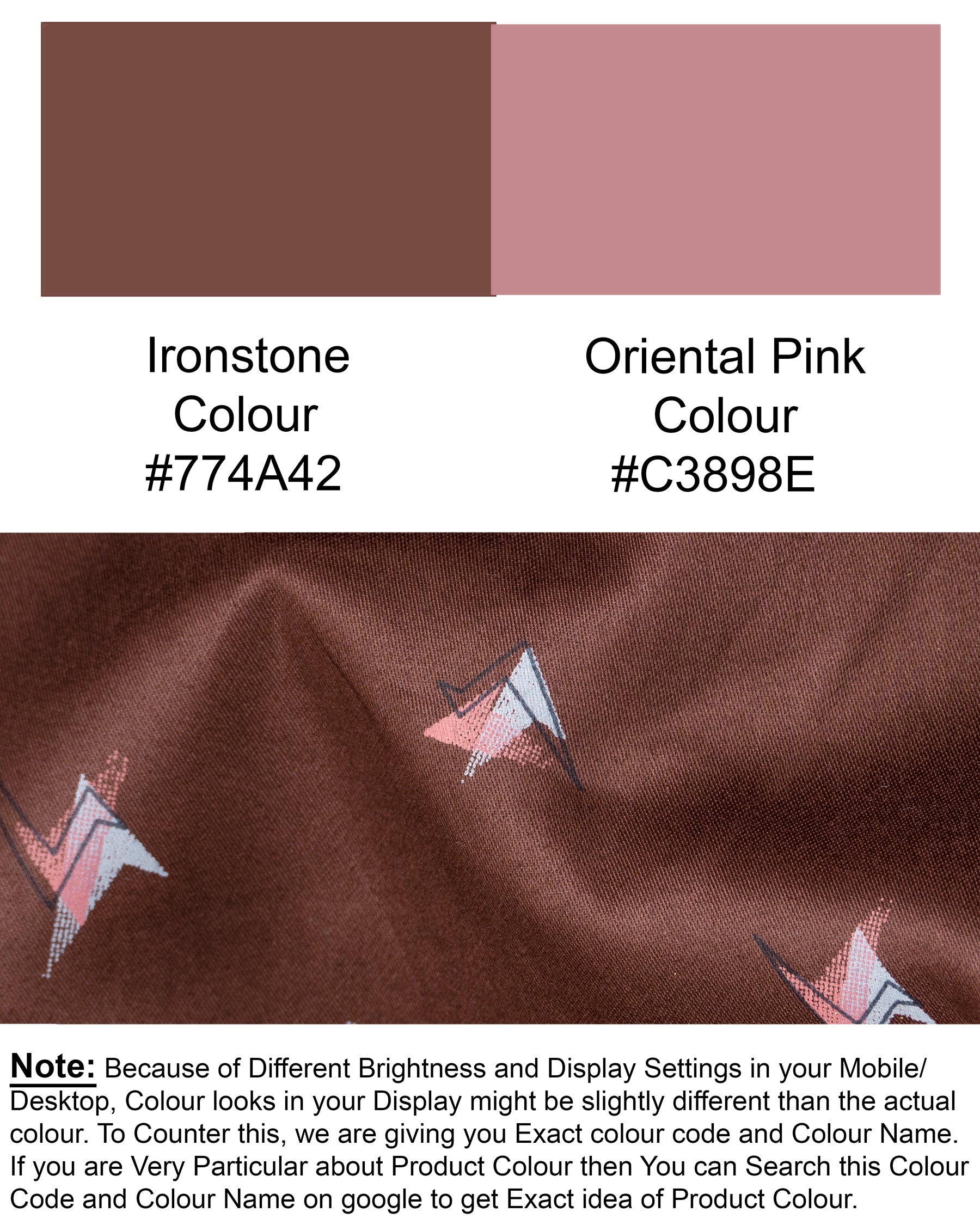 Ironstone Brown Printed Premium Satin Shirt 5420-38, 5420-H-38, 5420-39, 5420-H-39, 5420-40, 5420-H-40, 5420-42, 5420-H-42, 5420-44, 5420-H-44, 5420-46, 5420-H-46, 5420-48, 5420-H-48, 5420-50, 5420-H-50, 5420-52, 5420-H-52