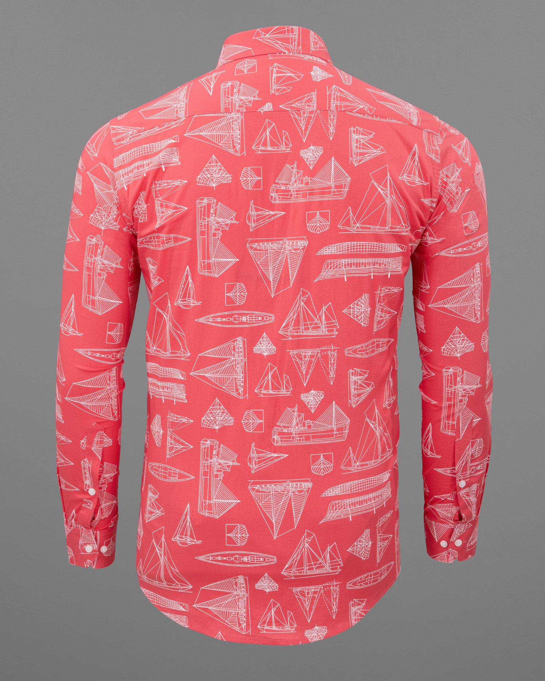 Carnation Pink Ship Blue Print Printed Premium Cotton Shirt 5502-38, 5502-H-38, 5502-39, 5502-H-39, 5502-40, 5502-H-40, 5502-42, 5502-H-42, 5502-44, 5502-H-44, 5502-46, 5502-H-46, 5502-48, 5502-H-48, 5502-50, 5502-H-50, 5502-52, 5502-H-52