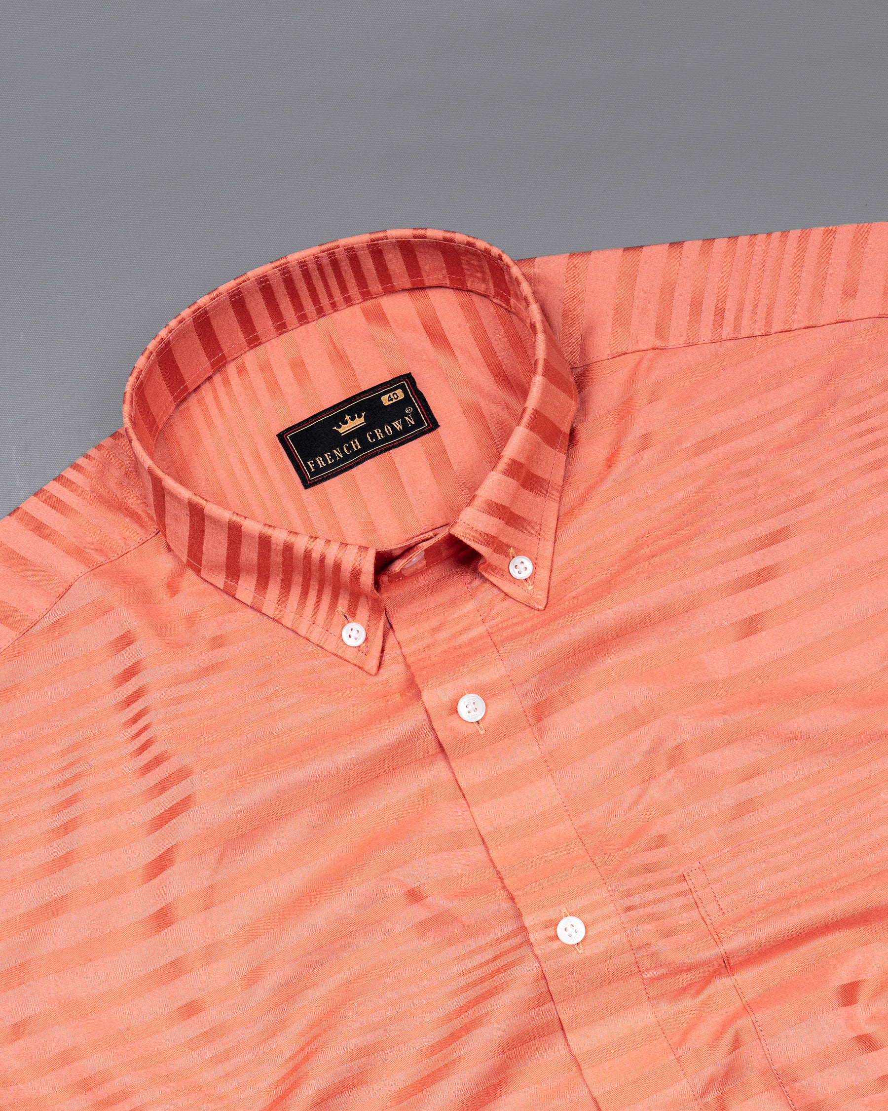 Apricot Striped Dobby Textured Premium Giza Cotton Shirt 5524-BD-38, 5524-BD-H-38, 5524-BD-39, 5524-BD-H-39, 5524-BD-40, 5524-BD-H-40, 5524-BD-42, 5524-BD-H-42, 5524-BD-44, 5524-BD-H-44, 5524-BD-46, 5524-BD-H-46, 5524-BD-48, 5524-BD-H-48, 5524-BD-50, 5524-BD-H-50, 5524-BD-52, 5524-BD-H-52
