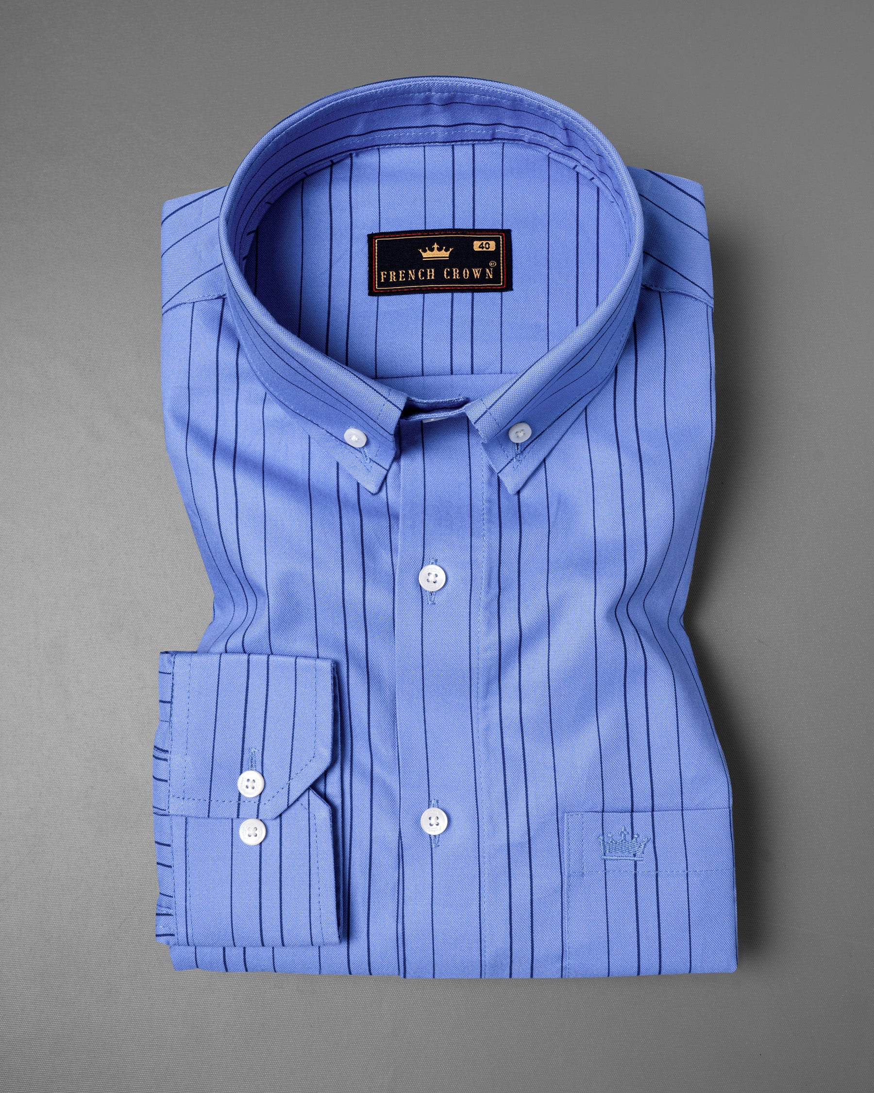 Portage and Marnier Blue Striped Royal Oxford Shirt 5528-BD-38, 5528-BD-H-38, 5528-BD-39, 5528-BD-H-39, 5528-BD-40, 5528-BD-H-40, 5528-BD-42, 5528-BD-H-42, 5528-BD-44, 5528-BD-H-44, 5528-BD-46, 5528-BD-H-46, 5528-BD-48, 5528-BD-H-48, 5528-BD-50, 5528-BD-H-50, 5528-BD-52, 5528-BD-H-52