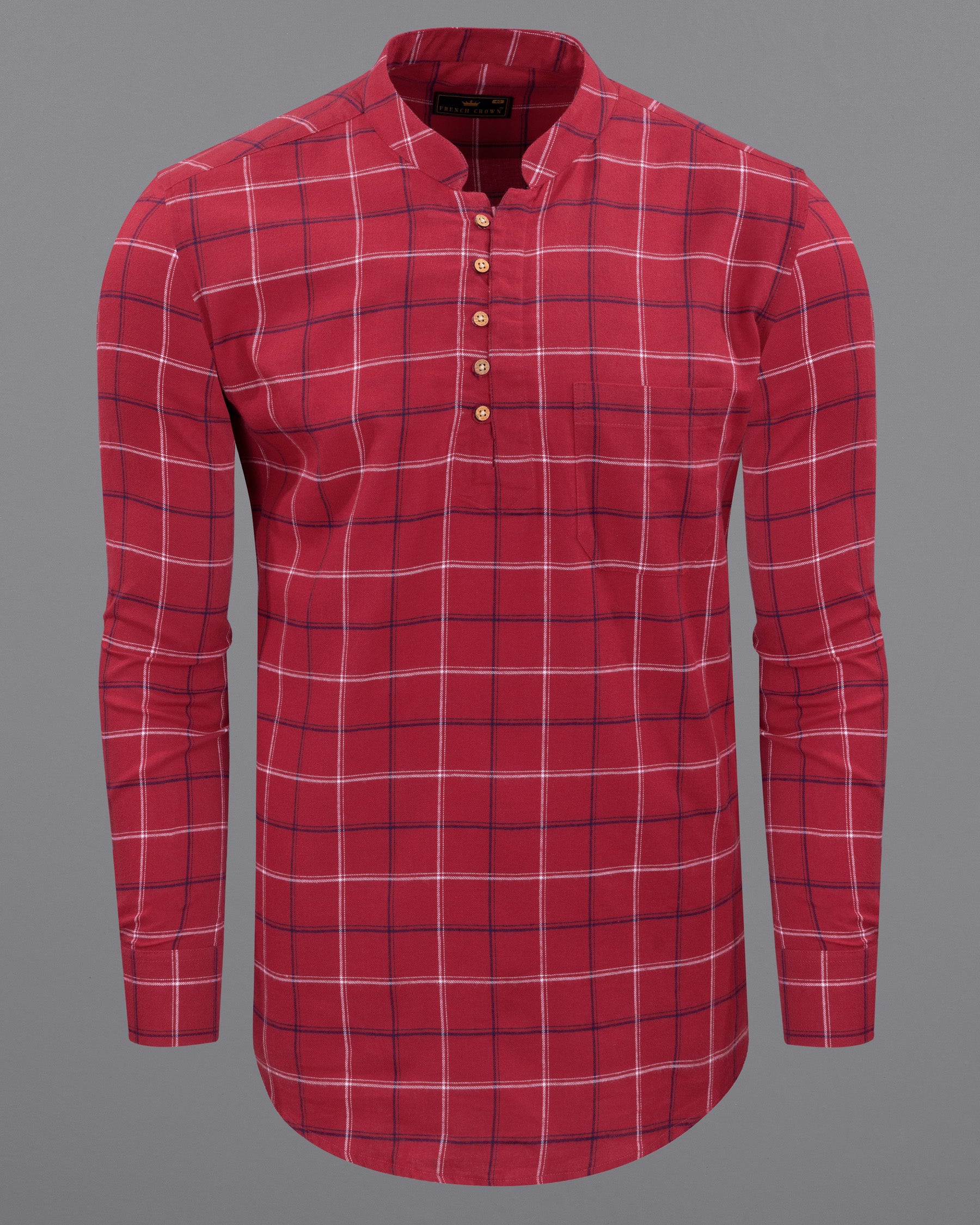 Stiletto Red Twill windowpane Premium Cotton Kurta Shirt 5560-KS-38, 5560-KS-H-38, 5560-KS-39, 5560-KS-H-39, 5560-KS-40, 5560-KS-H-40, 5560-KS-42, 5560-KS-H-42, 5560-KS-44, 5560-KS-H-44, 5560-KS-46, 5560-KS-H-46, 5560-KS-48, 5560-KS-H-48, 5560-KS-50, 5560-KS-H-50, 5560-KS-52, 5560-KS-H-52