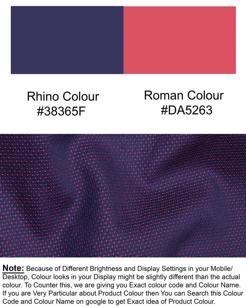 Rhino Blue with Red Dobby Textured Premium Giza Cotton Shirt 5568-CA-38, 5568-CA-H-38, 5568-CA-39, 5568-CA-H-39, 5568-CA-40, 5568-CA-H-40, 5568-CA-42, 5568-CA-H-42, 5568-CA-44, 5568-CA-H-44, 5568-CA-46, 5568-CA-H-46, 5568-CA-48, 5568-CA-H-48, 5568-CA-50, 5568-CA-H-50, 5568-CA-52, 5568-CA-H-52