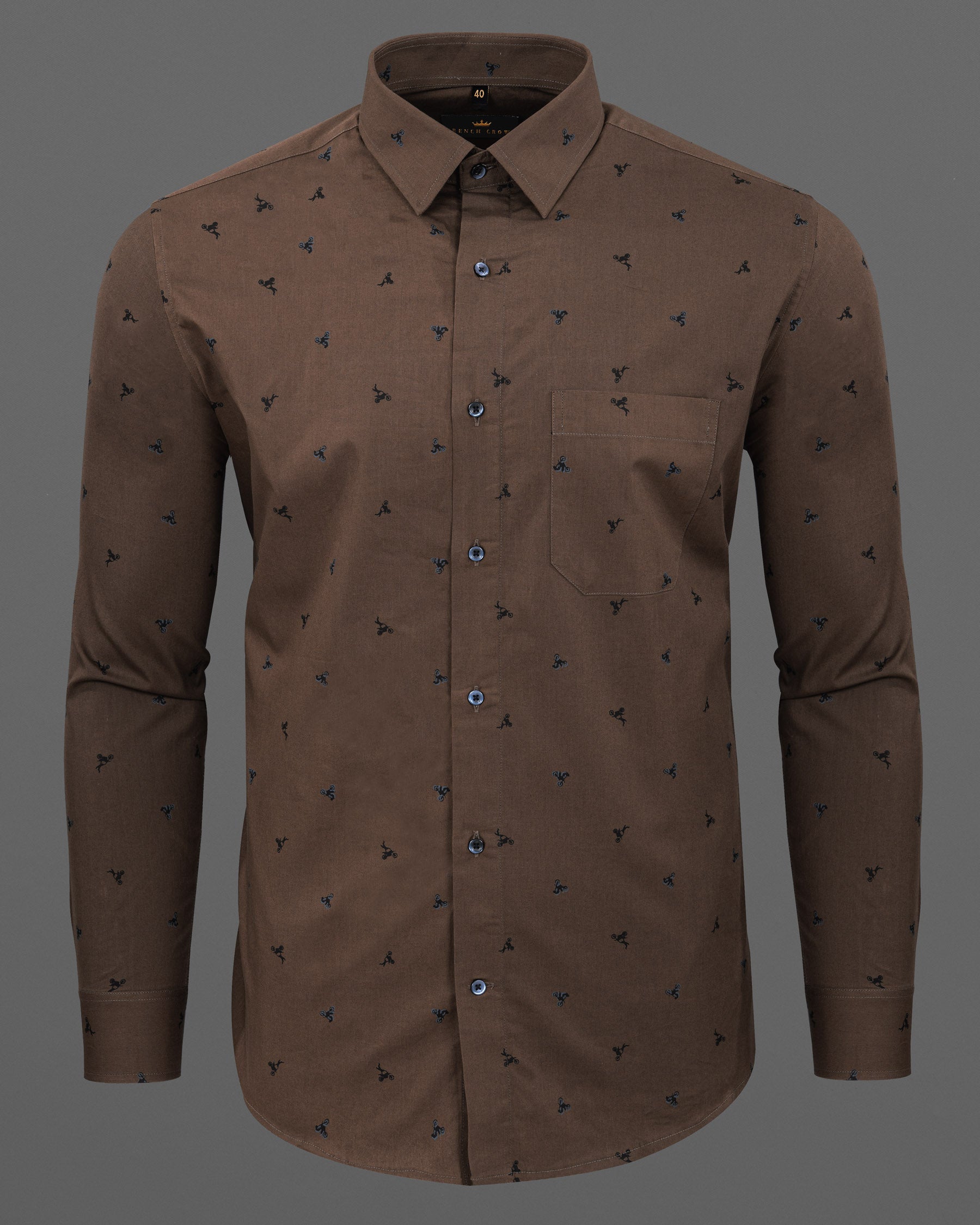 Coffee Brown Biker Printed Premium Cotton Shirt 5621-BLE-38, 5621-BLE-H-38, 5621-BLE-39, 5621-BLE-H-39, 5621-BLE-40, 5621-BLE-H-40, 5621-BLE-42, 5621-BLE-H-42, 5621-BLE-44, 5621-BLE-H-44, 5621-BLE-46, 5621-BLE-H-46, 5621-BLE-48, 5621-BLE-H-48, 5621-BLE-50, 5621-BLE-H-50, 5621-BLE-52, 5621-BLE-H-52