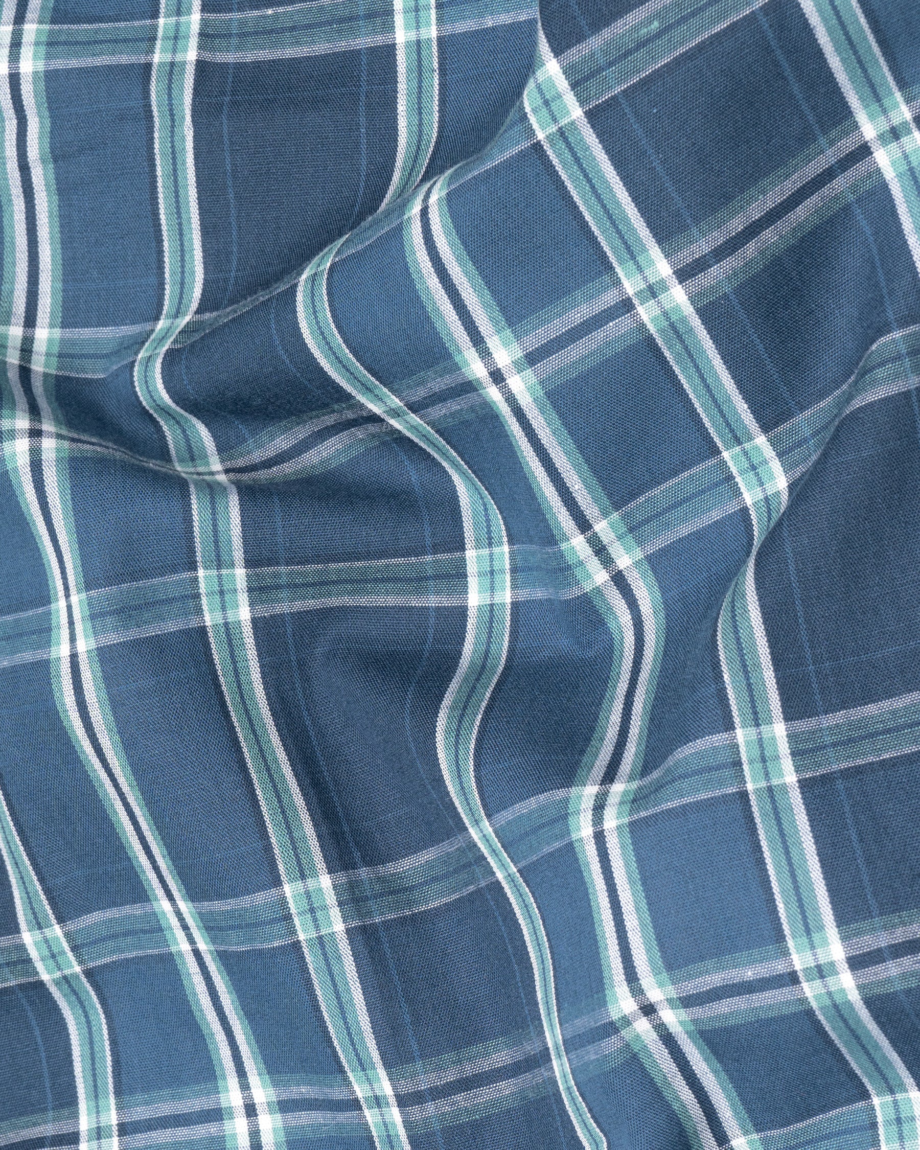 Nile Blue Plaid Premium Cotton Shirt 5633-38, 5633-H-38, 5633-39, 5633-H-39, 5633-40, 5633-H-40, 5633-42, 5633-H-42, 5633-44, 5633-H-44, 5633-46, 5633-H-46, 5633-48, 5633-H-48, 5633-50, 5633-H-50, 5633-52, 5633-H-52