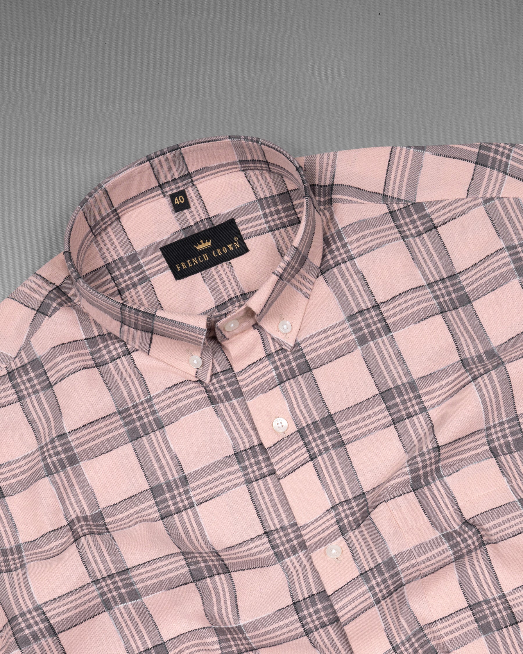 Pale Pink Plaid Dobby Textured Premium Giza Cotton Shirt 5637-BD-38, 5637-BD-H-38, 5637-BD-39, 5637-BD-H-39, 5637-BD-40, 5637-BD-H-40, 5637-BD-42, 5637-BD-H-42, 5637-BD-44, 5637-BD-H-44, 5637-BD-46, 5637-BD-H-46, 5637-BD-48, 5637-BD-H-48, 5637-BD-50, 5637-BD-H-50, 5637-BD-52, 5637-BD-H-52