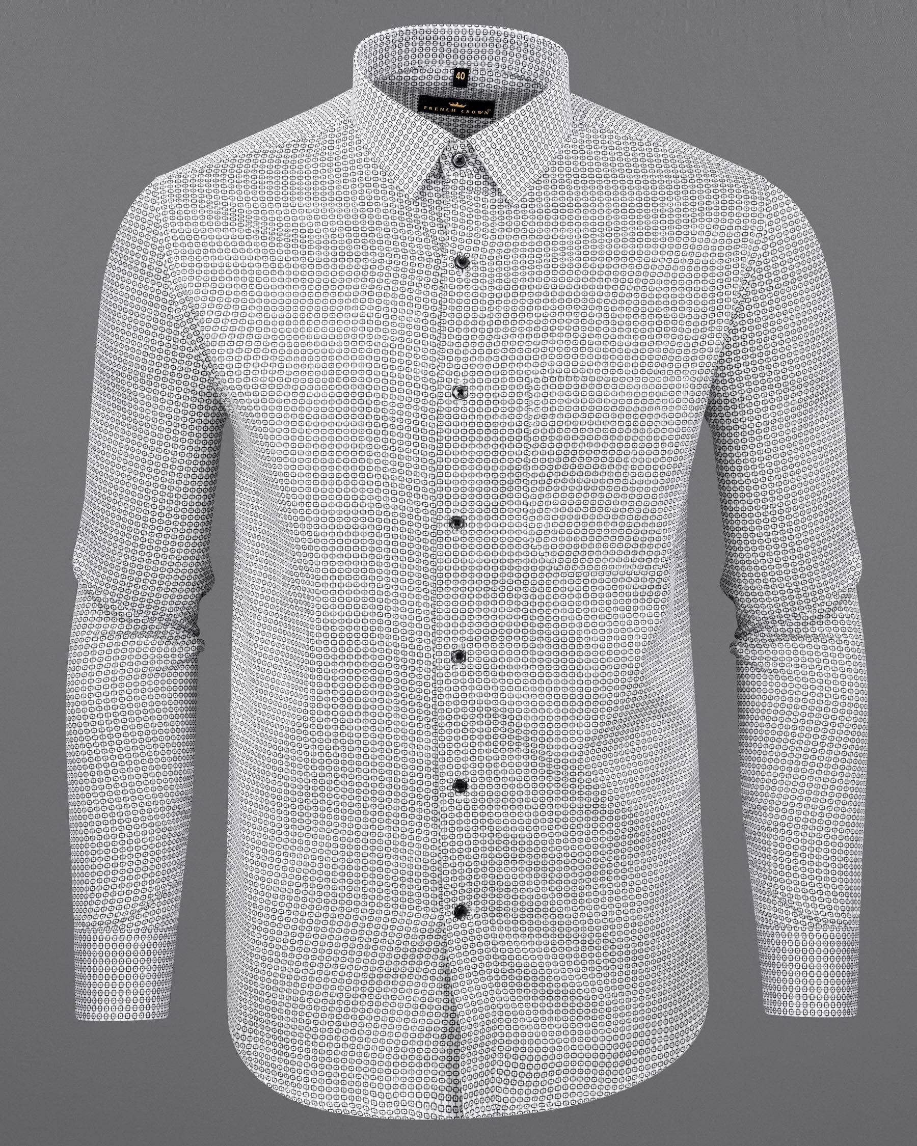 Alabaster White Printed Super soft Premium Cotton Shirt 5657-BLK-38, 5657-BLK-H-38, 5657-BLK-39, 5657-BLK-H-39, 5657-BLK-40, 5657-BLK-H-40, 5657-BLK-42, 5657-BLK-H-42, 5657-BLK-44, 5657-BLK-H-44, 5657-BLK-46, 5657-BLK-H-46, 5657-BLK-48, 5657-BLK-H-48, 5657-BLK-50, 5657-BLK-H-50, 5657-BLK-52, 5657-BLK-H-52