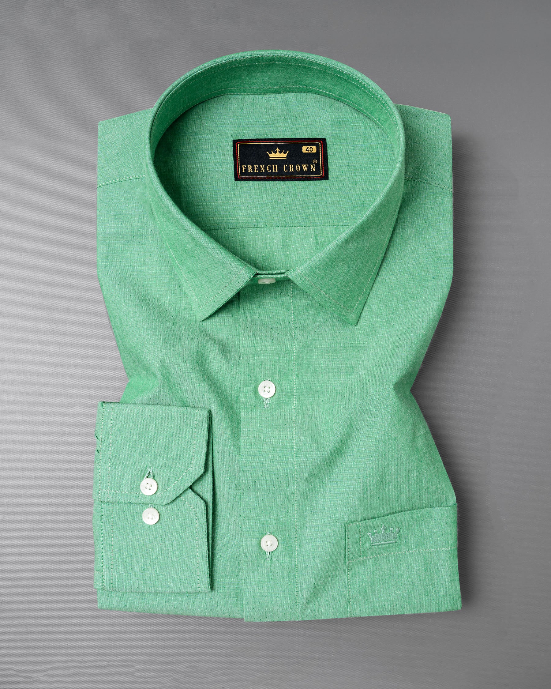 Acapulco Green Dobby Textured Premium Giza Cotton Shirt 5680-38, 5680-H-38, 5680-39, 5680-H-39, 5680-40, 5680-H-40, 5680-42, 5680-H-42, 5680-44, 5680-H-44, 5680-46, 5680-H-46, 5680-48, 5680-H-48, 5680-50, 5680-H-50, 5680-52, 5680-H-52