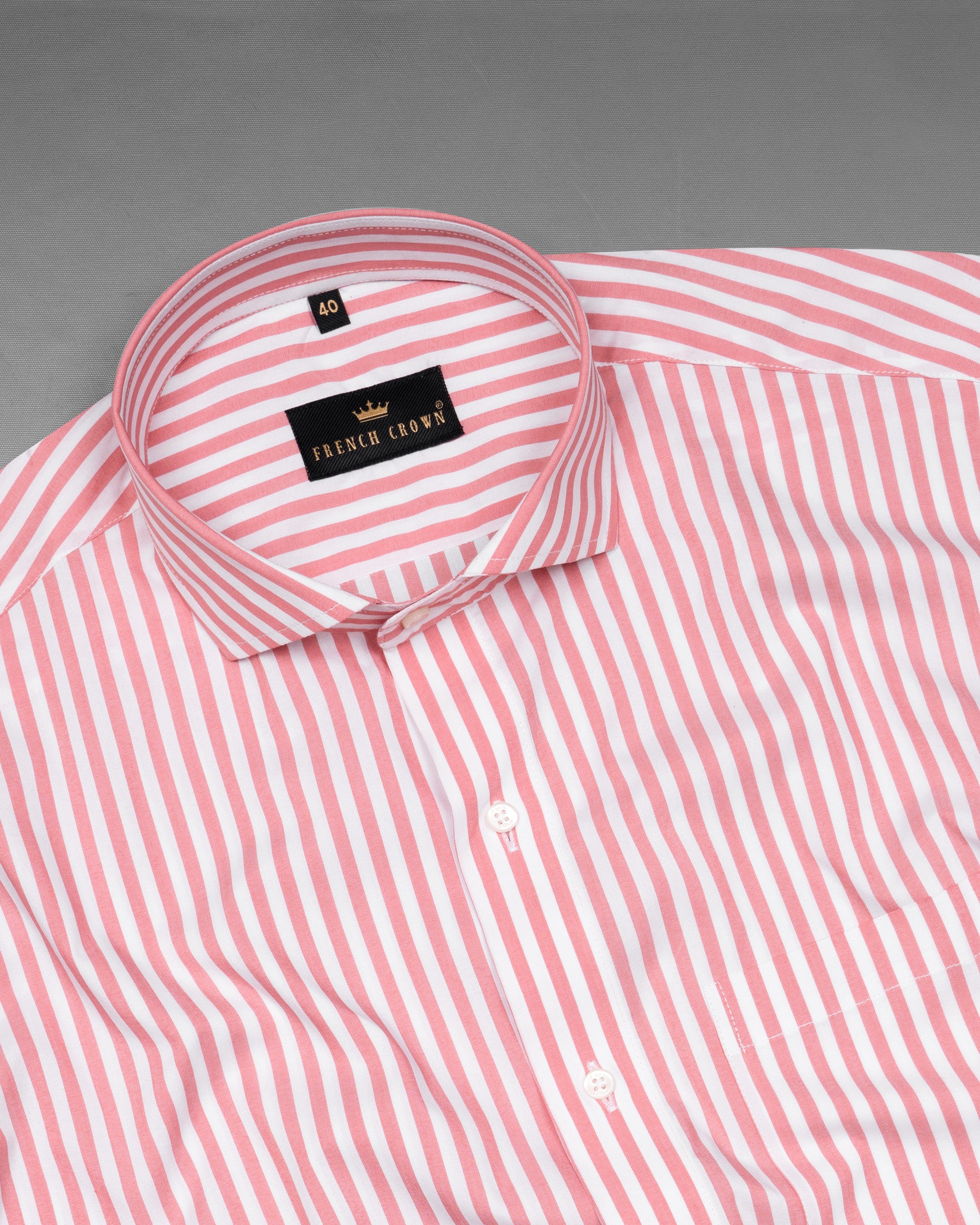 Sea Pink and White Striped Premium Cotton Shirt 5683-CA-38, 5683-CA-H-38, 5683-CA-39, 5683-CA-H-39, 5683-CA-40, 5683-CA-H-40, 5683-CA-42, 5683-CA-H-42, 5683-CA-44, 5683-CA-H-44, 5683-CA-46, 5683-CA-H-46, 5683-CA-48, 5683-CA-H-48, 5683-CA-50, 5683-CA-H-50, 5683-CA-52, 5683-CA-H-52