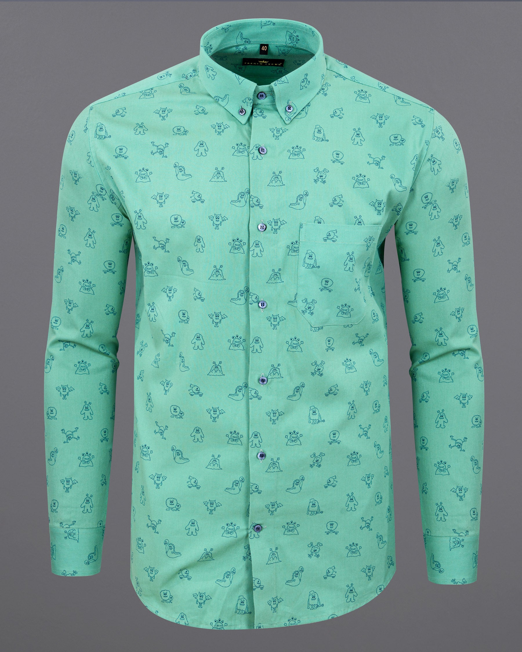 Downy Green Twill Printed Heavyweight Premium Cotton Shirt 5708-BD-BLE-38, 5708-BD-BLE-H-38, 5708-BD-BLE-39, 5708-BD-BLE-H-39, 5708-BD-BLE-40, 5708-BD-BLE-H-40, 5708-BD-BLE-42, 5708-BD-BLE-H-42, 5708-BD-BLE-44, 5708-BD-BLE-H-44, 5708-BD-BLE-46, 5708-BD-BLE-H-46, 5708-BD-BLE-48, 5708-BD-BLE-H-48, 5708-BD-BLE-50, 5708-BD-BLE-H-50, 5708-BD-BLE-52, 5708-BD-BLE-H-52