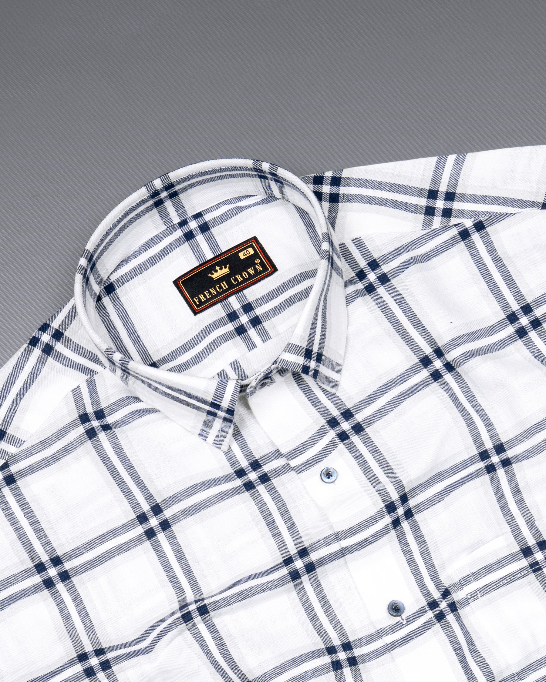 Bright White Twill Plaid Premium Cotton Shirt 5719-BLE-38, 5719-BLE-H-38, 5719-BLE-39, 5719-BLE-H-39, 5719-BLE-40, 5719-BLE-H-40, 5719-BLE-42, 5719-BLE-H-42, 5719-BLE-44, 5719-BLE-H-44, 5719-BLE-46, 5719-BLE-H-46, 5719-BLE-48, 5719-BLE-H-48, 5719-BLE-50, 5719-BLE-H-50, 5719-BLE-52, 5719-BLE-H-52