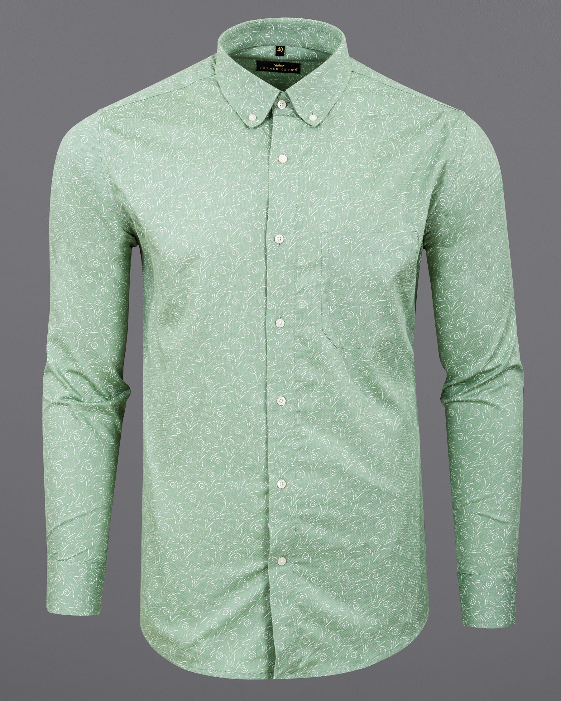 Spring Rain Green Printed Dobby Textured Premium Giza Cotton Shirt 5727-BD-38, 5727-BD-H-38, 5727-BD-39, 5727-BD-H-39, 5727-BD-40, 5727-BD-H-40, 5727-BD-42, 5727-BD-H-42, 5727-BD-44, 5727-BD-H-44, 5727-BD-46, 5727-BD-H-46, 5727-BD-48, 5727-BD-H-48, 5727-BD-50, 5727-BD-H-50, 5727-BD-52, 5727-BD-H-52