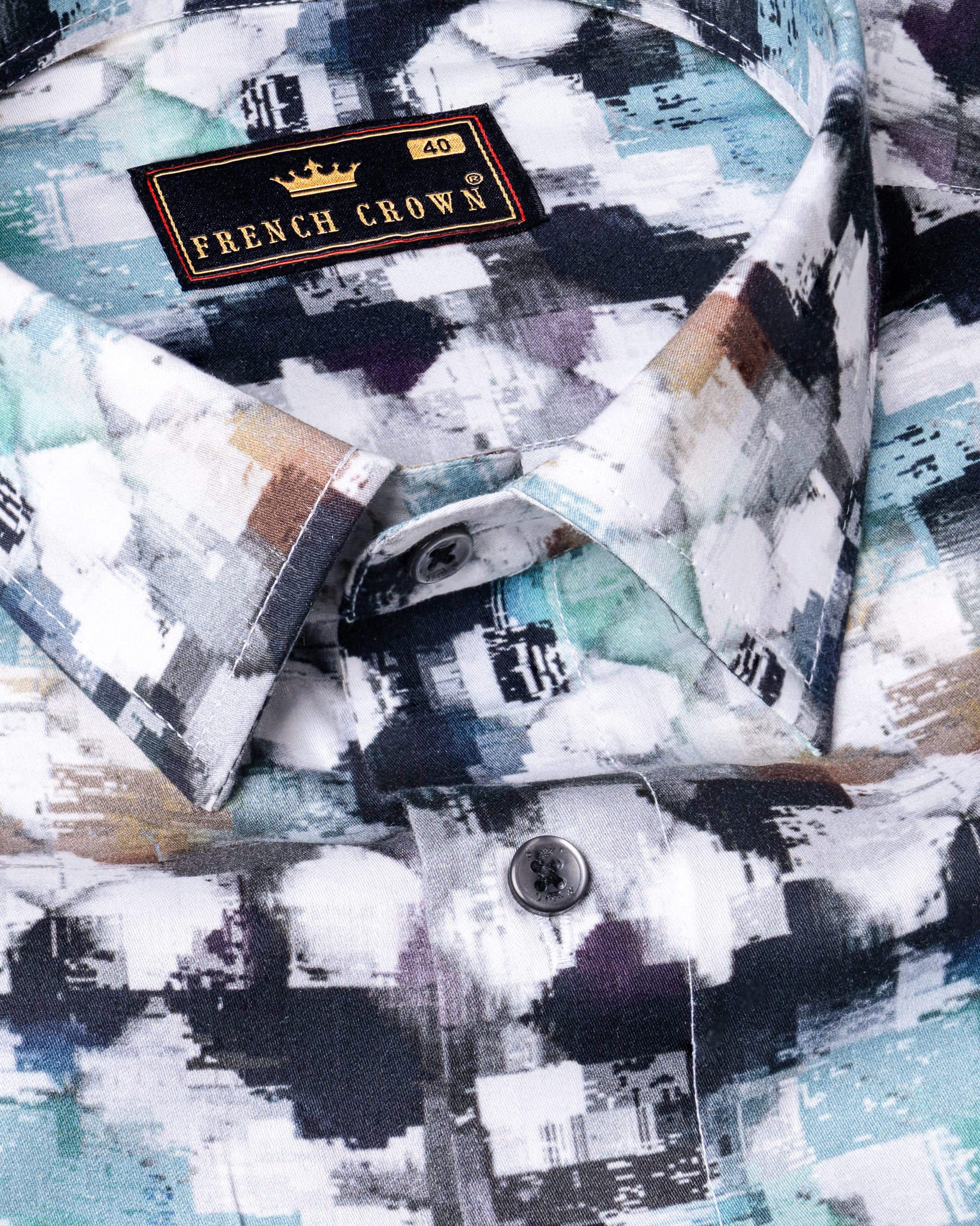 White with Black and Mint Squares Print Super Soft Premium Cotton Shirt 5800-BLK-38, 5800-BLK-H-38, 5800-BLK-39, 5800-BLK-H-39, 5800-BLK-40, 5800-BLK-H-40, 5800-BLK-42, 5800-BLK-H-42, 5800-BLK-44, 5800-BLK-H-44, 5800-BLK-46, 5800-BLK-H-46, 5800-BLK-48, 5800-BLK-H-48, 5800-BLK-50, 5800-BLK-H-50, 5800-BLK-52, 5800-BLK-H-52