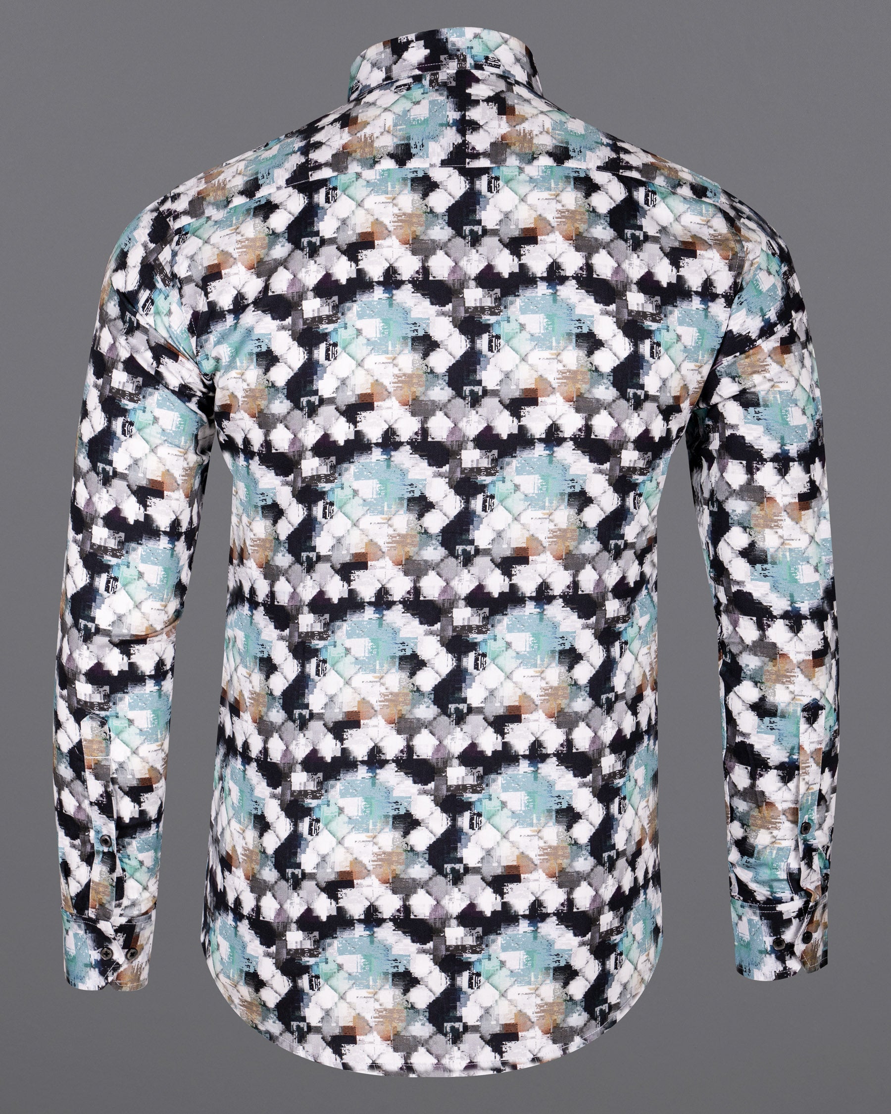 White with Black and Mint Squares Print Super Soft Premium Cotton Shirt 5800-BLK-38, 5800-BLK-H-38, 5800-BLK-39, 5800-BLK-H-39, 5800-BLK-40, 5800-BLK-H-40, 5800-BLK-42, 5800-BLK-H-42, 5800-BLK-44, 5800-BLK-H-44, 5800-BLK-46, 5800-BLK-H-46, 5800-BLK-48, 5800-BLK-H-48, 5800-BLK-50, 5800-BLK-H-50, 5800-BLK-52, 5800-BLK-H-52