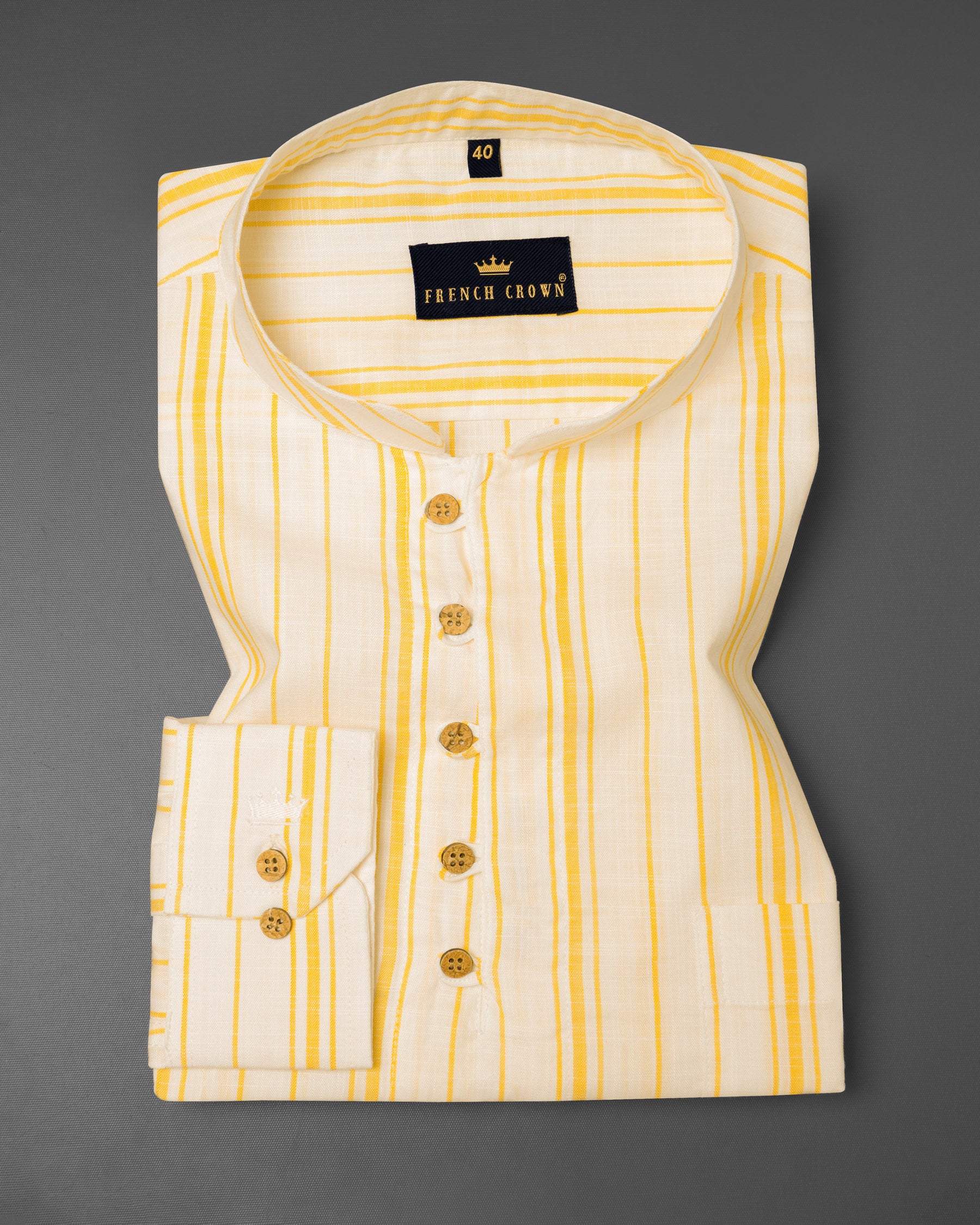 Albescent White with Goldenrod Striped Luxurious Linen Shirt 5813-KS-38, 5813-KS-H-38, 5813-KS-39, 5813-KS-H-39, 5813-KS-40, 5813-KS-H-40, 5813-KS-42, 5813-KS-H-42, 5813-KS-44, 5813-KS-H-44, 5813-KS-46, 5813-KS-H-46, 5813-KS-48, 5813-KS-H-48, 5813-KS-50, 5813-KS-H-50, 5813-KS-52, 5813-KS-H-52