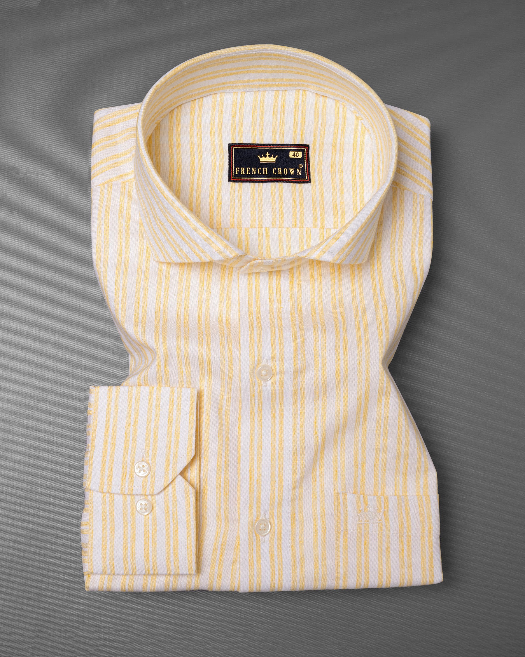 Bright White with Buff Yellow Striped Royal Oxford Shirt 5817-CA-38, 5817-CA-H-38, 5817-CA-39, 5817-CA-H-39, 5817-CA-40, 5817-CA-H-40, 5817-CA-42, 5817-CA-H-42, 5817-CA-44, 5817-CA-H-44, 5817-CA-46, 5817-CA-H-46, 5817-CA-48, 5817-CA-H-48, 5817-CA-50, 5817-CA-H-50, 5817-CA-52, 5817-CA-H-52