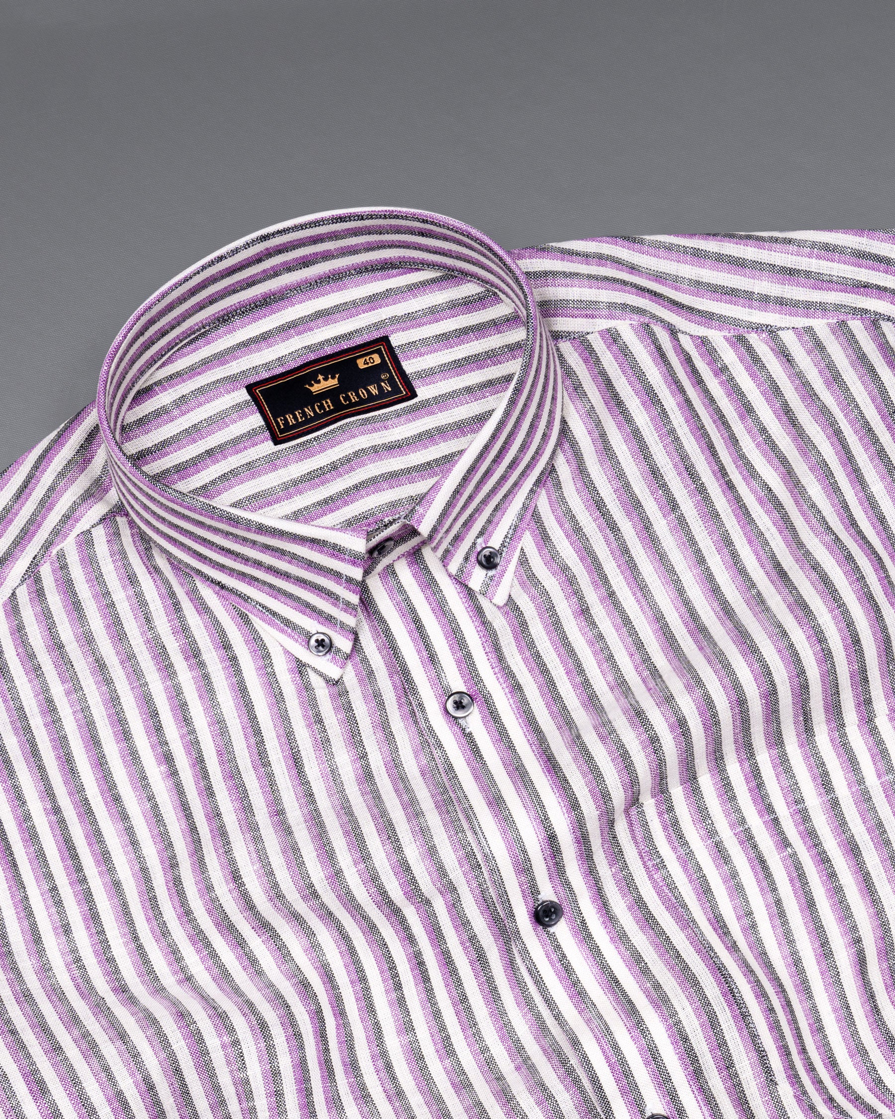 Jade Black with Purple and white Striped Luxurious Linen Shirt 5824-BD-BLK-38, 5824-BD-BLK-H-38, 5824-BD-BLK-39, 5824-BD-BLK-H-39, 5824-BD-BLK-40, 5824-BD-BLK-H-40, 5824-BD-BLK-42, 5824-BD-BLK-H-42, 5824-BD-BLK-44, 5824-BD-BLK-H-44, 5824-BD-BLK-46, 5824-BD-BLK-H-46, 5824-BD-BLK-48, 5824-BD-BLK-H-48, 5824-BD-BLK-50, 5824-BD-BLK-H-50, 5824-BD-BLK-52, 5824-BD-BLK-H-52