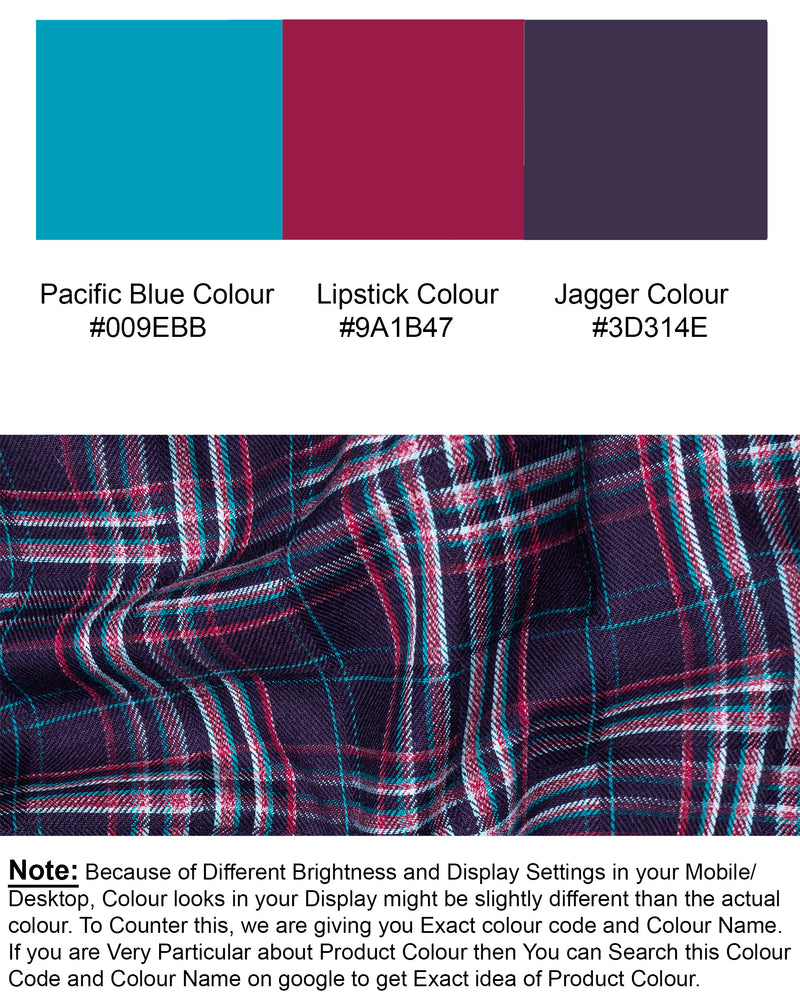 Pacific Blue and Lipstick Red Plaid Twill Textured Premium Cotton Shirt 5828-BLE-38, 5828-BLE-H-38, 5828-BLE-39, 5828-BLE-H-39, 5828-BLE-40, 5828-BLE-H-40, 5828-BLE-42, 5828-BLE-H-42, 5828-BLE-44, 5828-BLE-H-44, 5828-BLE-46, 5828-BLE-H-46, 5828-BLE-48, 5828-BLE-H-48, 5828-BLE-50, 5828-BLE-H-50, 5828-BLE-52, 5828-BLE-H-52