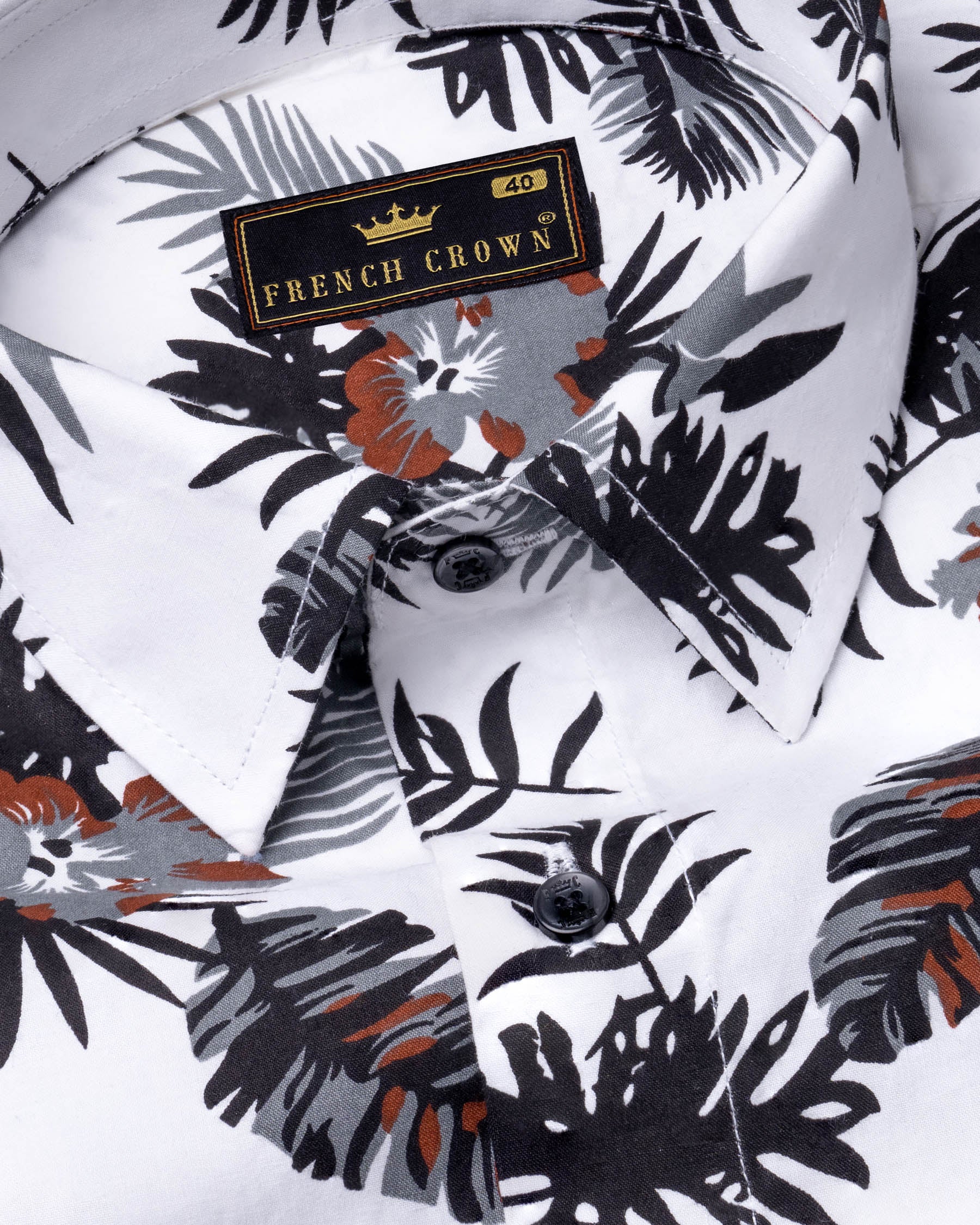 Bright White Tropical Printed Twill Textured Premium Cotton Shirt 5835-BLK-38, 5835-BLK-H-38, 5835-BLK-39, 5835-BLK-H-39, 5835-BLK-40, 5835-BLK-H-40, 5835-BLK-42, 5835-BLK-H-42, 5835-BLK-44, 5835-BLK-H-44, 5835-BLK-46, 5835-BLK-H-46, 5835-BLK-48, 5835-BLK-H-48, 5835-BLK-50, 5835-BLK-H-50, 5835-BLK-52, 5835-BLK-H-52