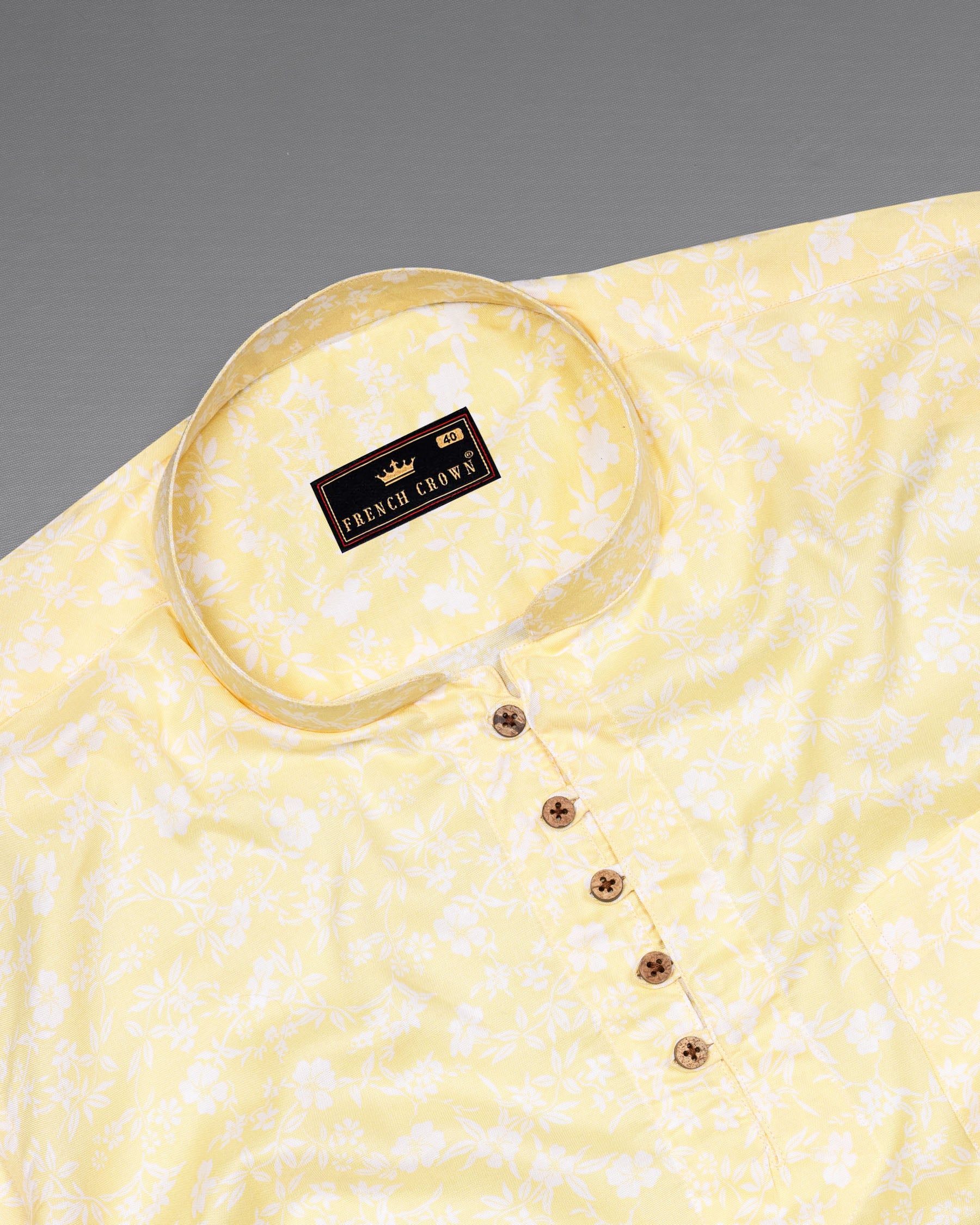 Astra Yellow Floral Printed Premium Tencel Shirt 5856-KS-38, 5856-KS-H-38, 5856-KS-39, 5856-KS-H-39, 5856-KS-40, 5856-KS-H-40, 5856-KS-42, 5856-KS-H-42, 5856-KS-44, 5856-KS-H-44, 5856-KS-46, 5856-KS-H-46, 5856-KS-48, 5856-KS-H-48, 5856-KS-50, 5856-KS-H-50, 5856-KS-52, 5856-KS-H-52