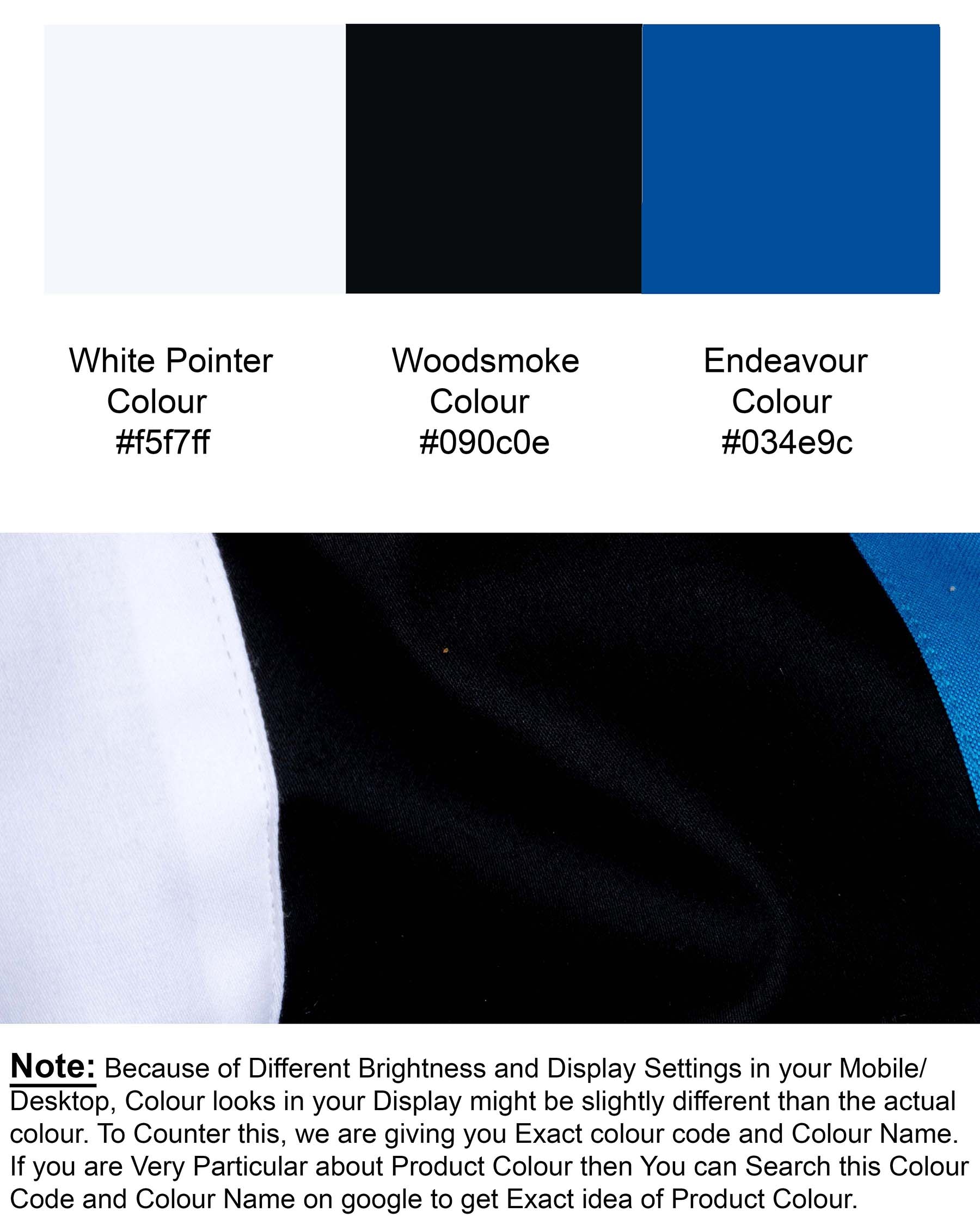 White Pointer with Endeavor Blue and Woodsmoke Black Designer Shirt 5871-CC-P82-H-38, 5871-CC-P82-H-39, 5871-CC-P82-H-40, 5871-CC-P82-H-42, 5871-CC-P82-H-44, 5871-CC-P82-H-46, 5871-CC-P82-H-48, 5871-CC-P82-H-50, 5871-CC-P82-H-52