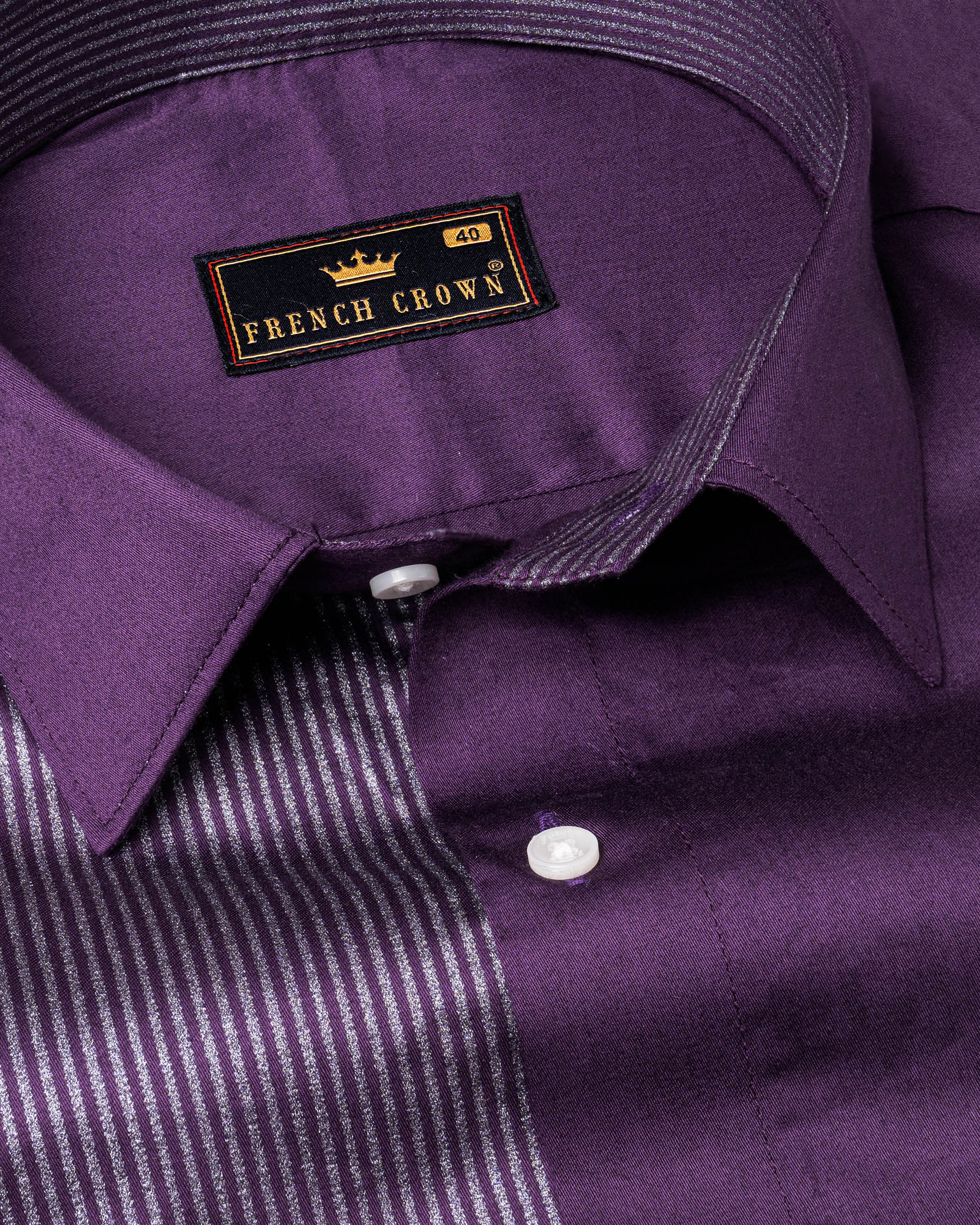 Purple with Silver Striped Super Soft Premium Cotton Shirt 5880-38, 5880-H-38, 5880-39, 5880-H-39, 5880-40, 5880-H-40, 5880-42, 5880-H-42, 5880-44, 5880-H-44, 5880-46, 5880-H-46, 5880-48, 5880-H-48, 5880-50, 5880-H-50, 5880-52, 5880-H-52